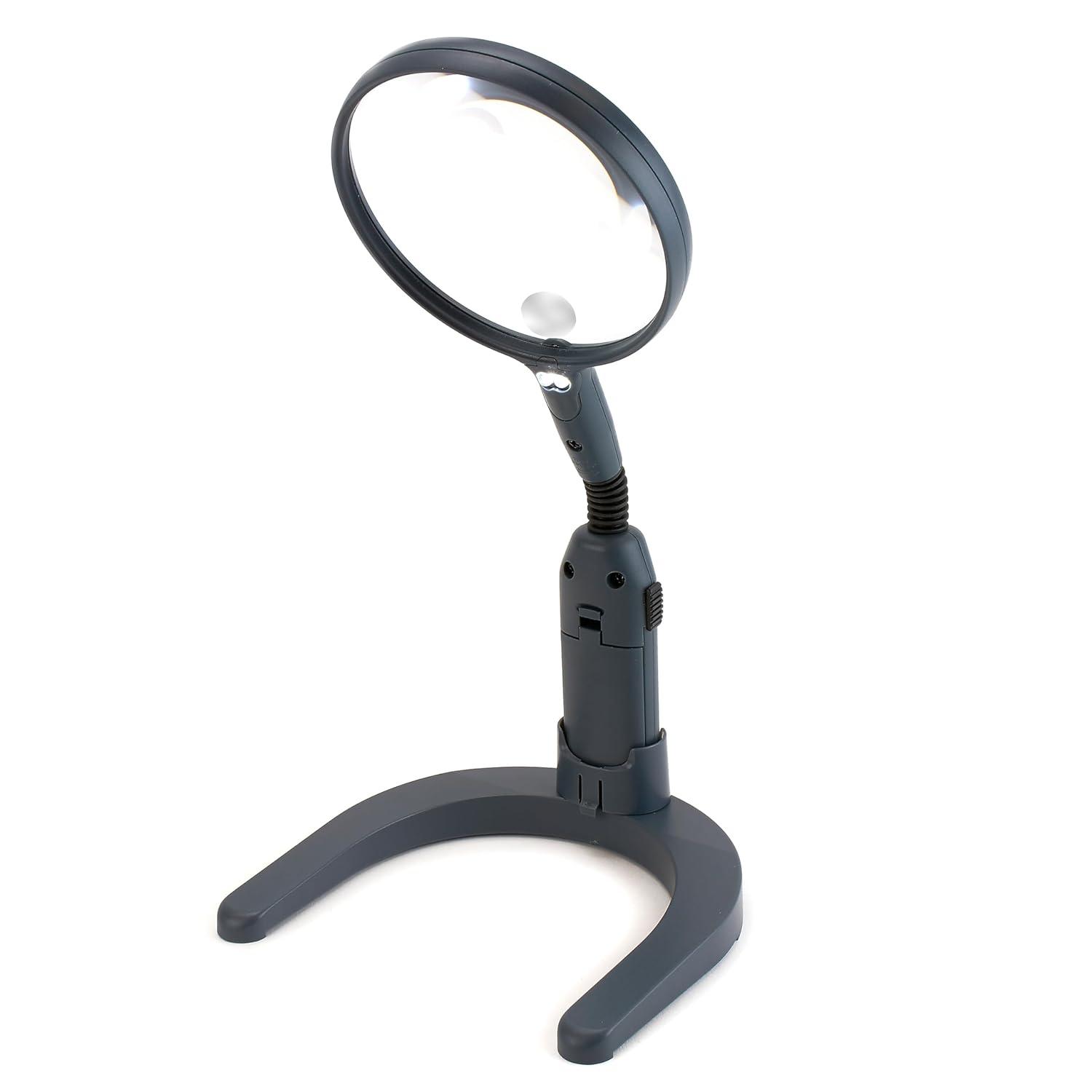 Carson MagniLamp Magnifying Glass with Light, Handsfree or Handheld Magnifier with Flexible Gooseneck for Reading, Crafts, Soldering, Jewelry & Hobbies (GN-55)