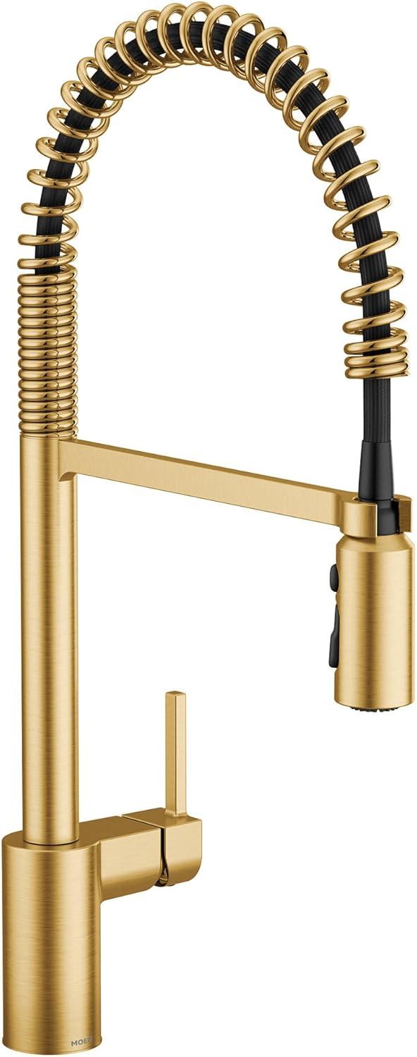 Align One Handle Spring Kitchen Faucet, Modern Single Hole Kitchen Sink Faucet Pulldown Sprayer