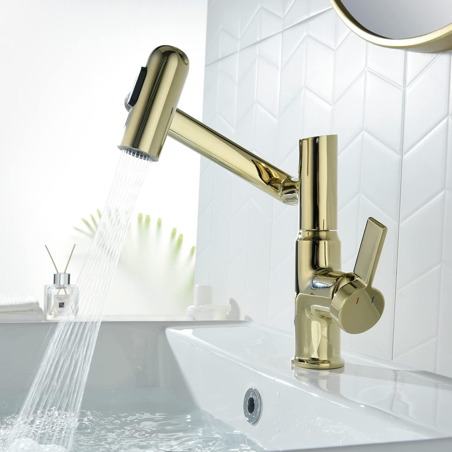 Lefton Rotatable Single Hole Bathroom Faucet with Temperature Display BF2204