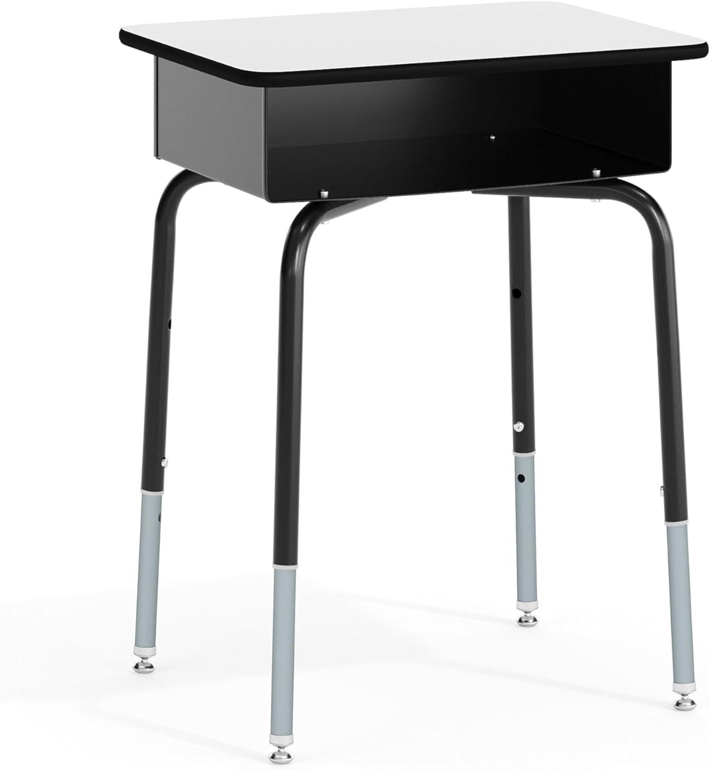 Flash Furniture Goddard Height-Adjustable Open Front Student Desk with Metal Book Box