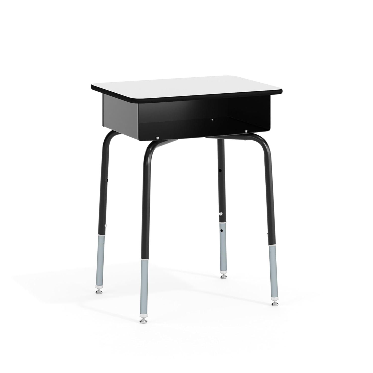 Flash Furniture Goddard Height-Adjustable Open Front Student Desk with Metal Book Box
