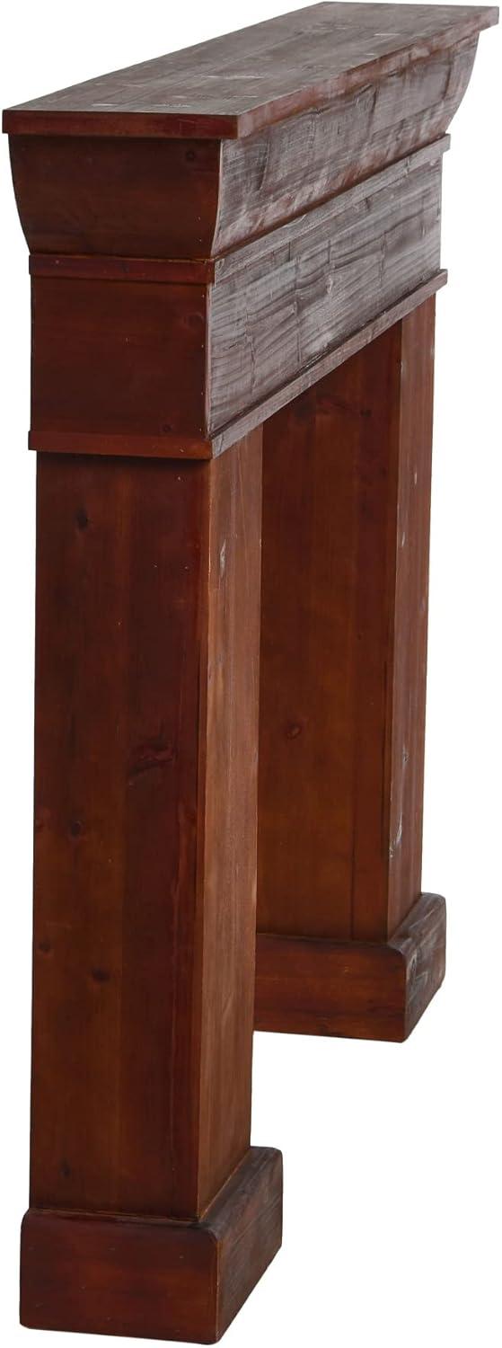 Storied Home Monolith Decorative Fireplace Mantel Brown: Wall Mount, Fir Wood & MDF Frame