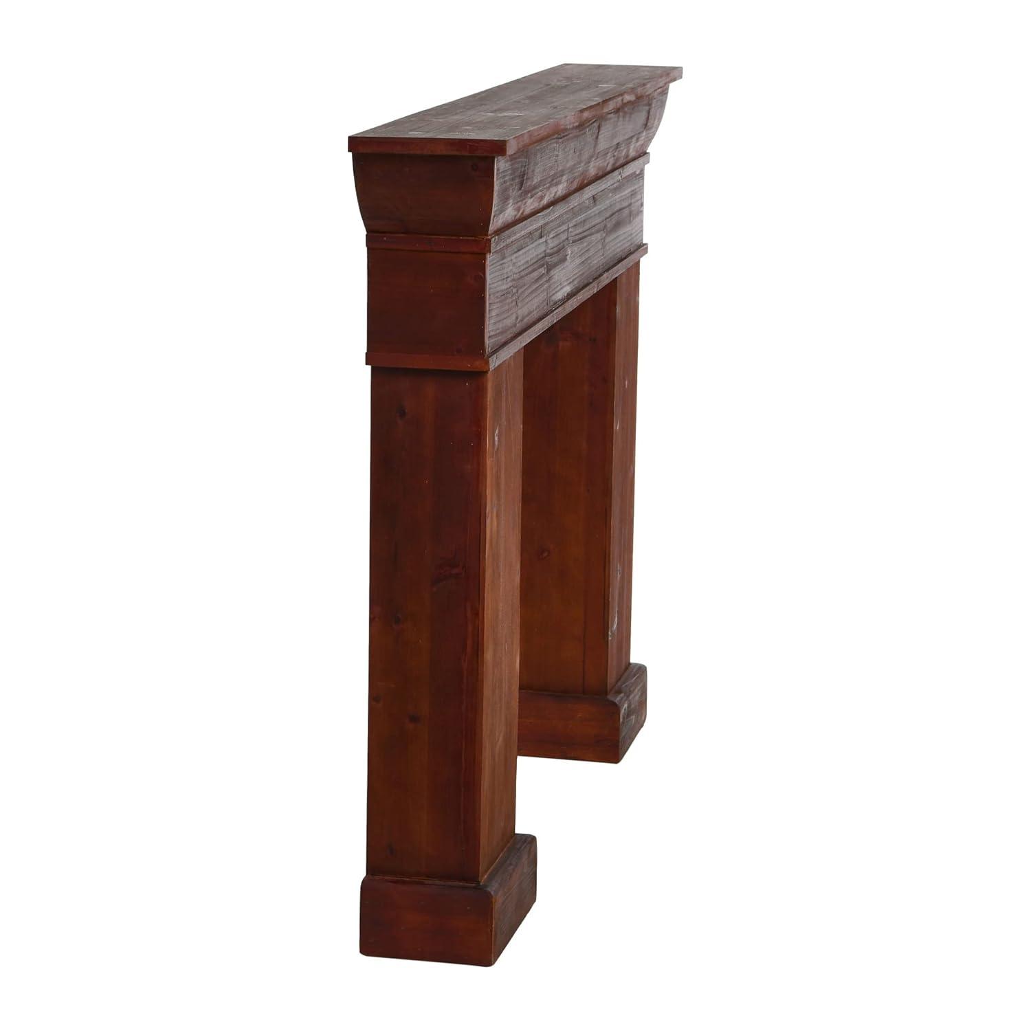 Storied Home Monolith Decorative Fireplace Mantel Brown: Wall Mount, Fir Wood & MDF Frame