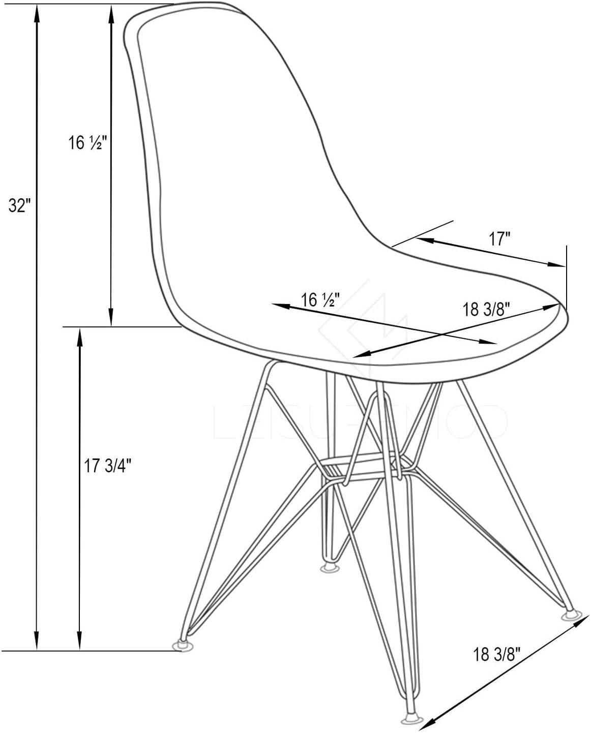 LeisureMod Cresco Modern Acrylic Dining Chairs (Set of 2) – Eiffel Chrome Base, Stylish Accent Chairs for Contemporary Dining Rooms & Kitchen Tables