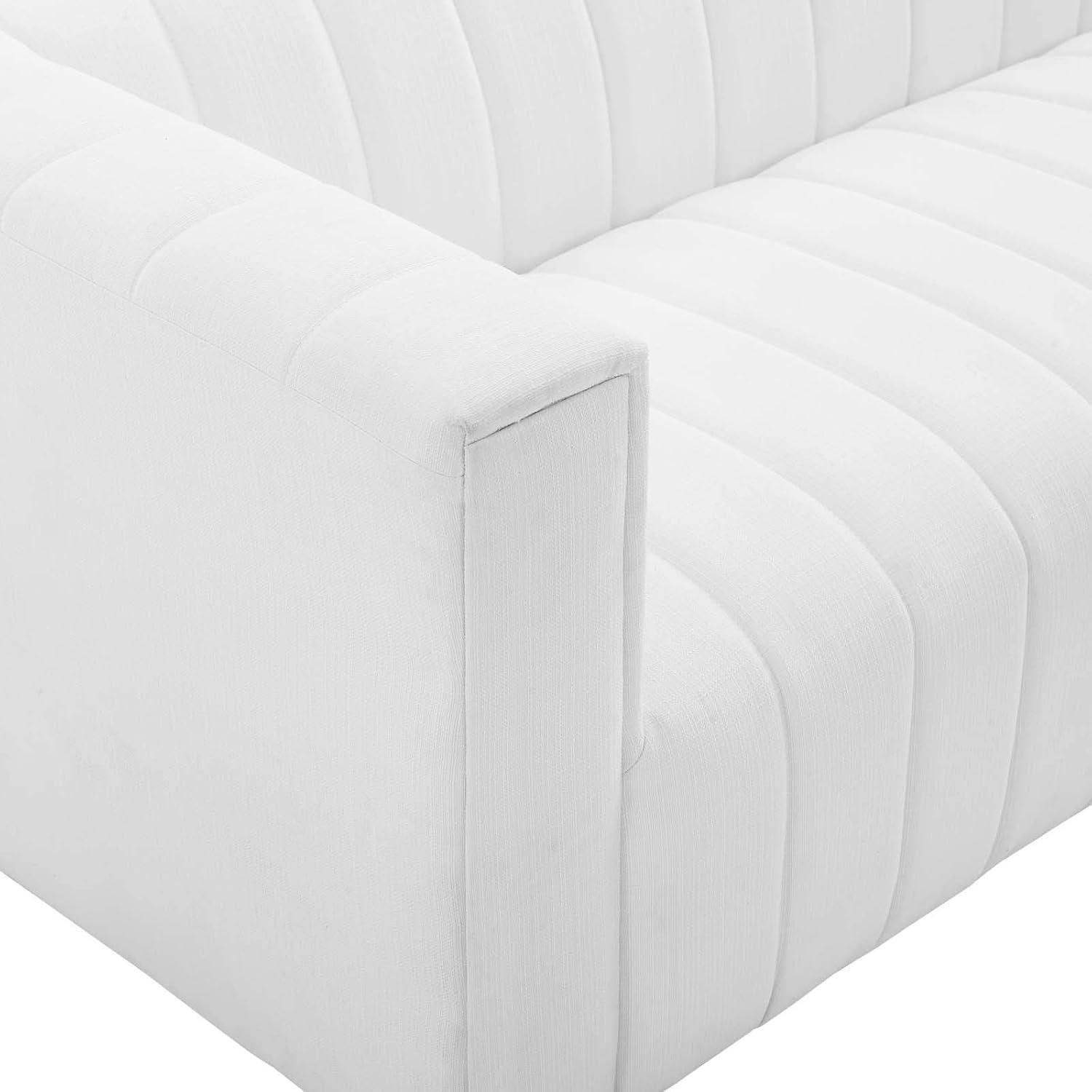 Modway Reflection Channel Tufted Upholstered Fabric Sofa in White