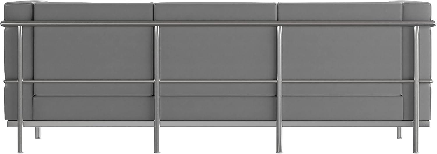 Flash Furniture Hercules Regal Series Contemporary Gray LeatherSoft Sofa with Encasing Frame