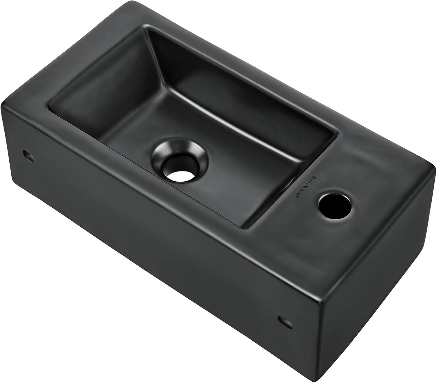 Voltaire 19.5 x 10 Rectangular Ceramic Wall Hung Sink with Left Side Faucet Mount