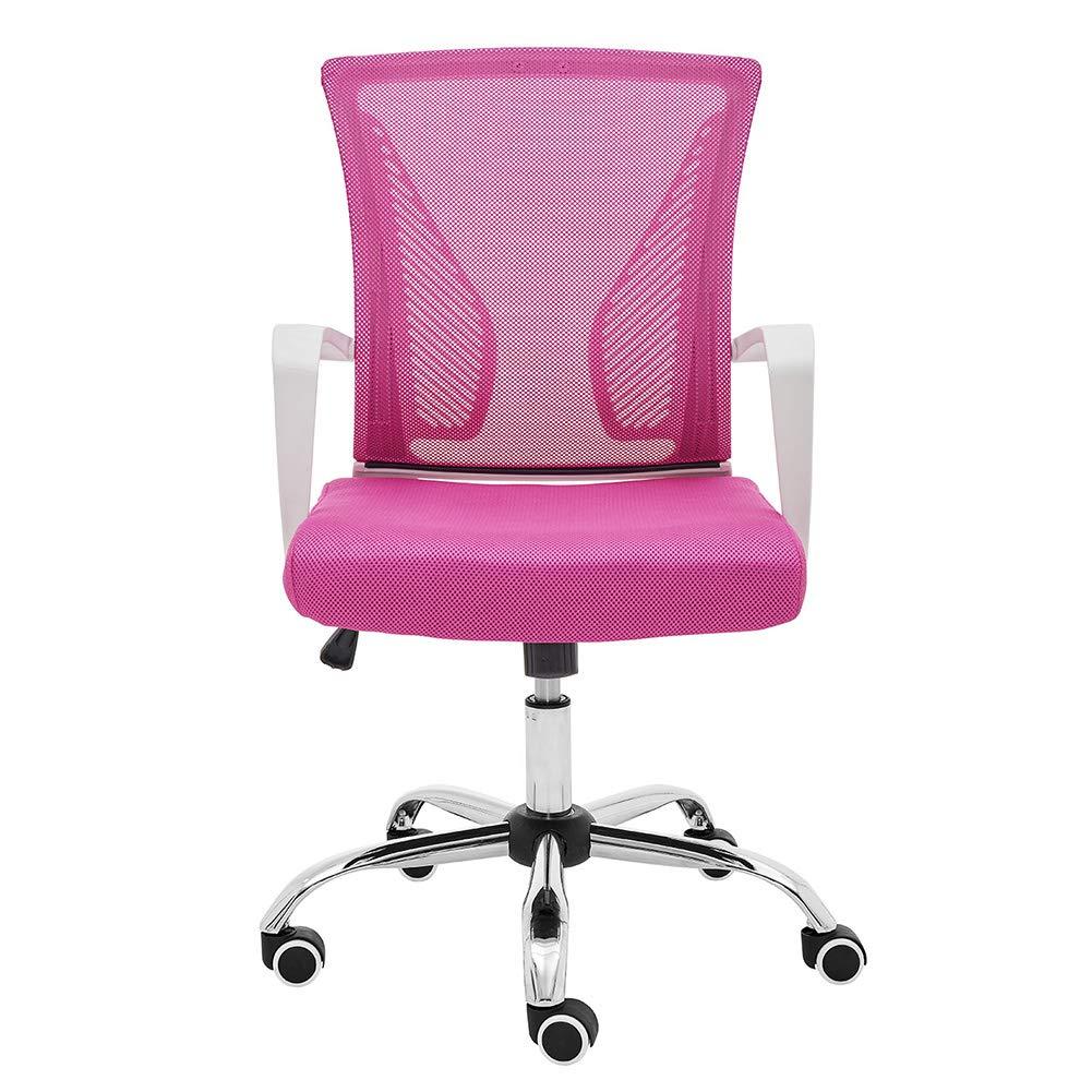 Modern Home Zuna Mid-Back Office Chair - White/Pink