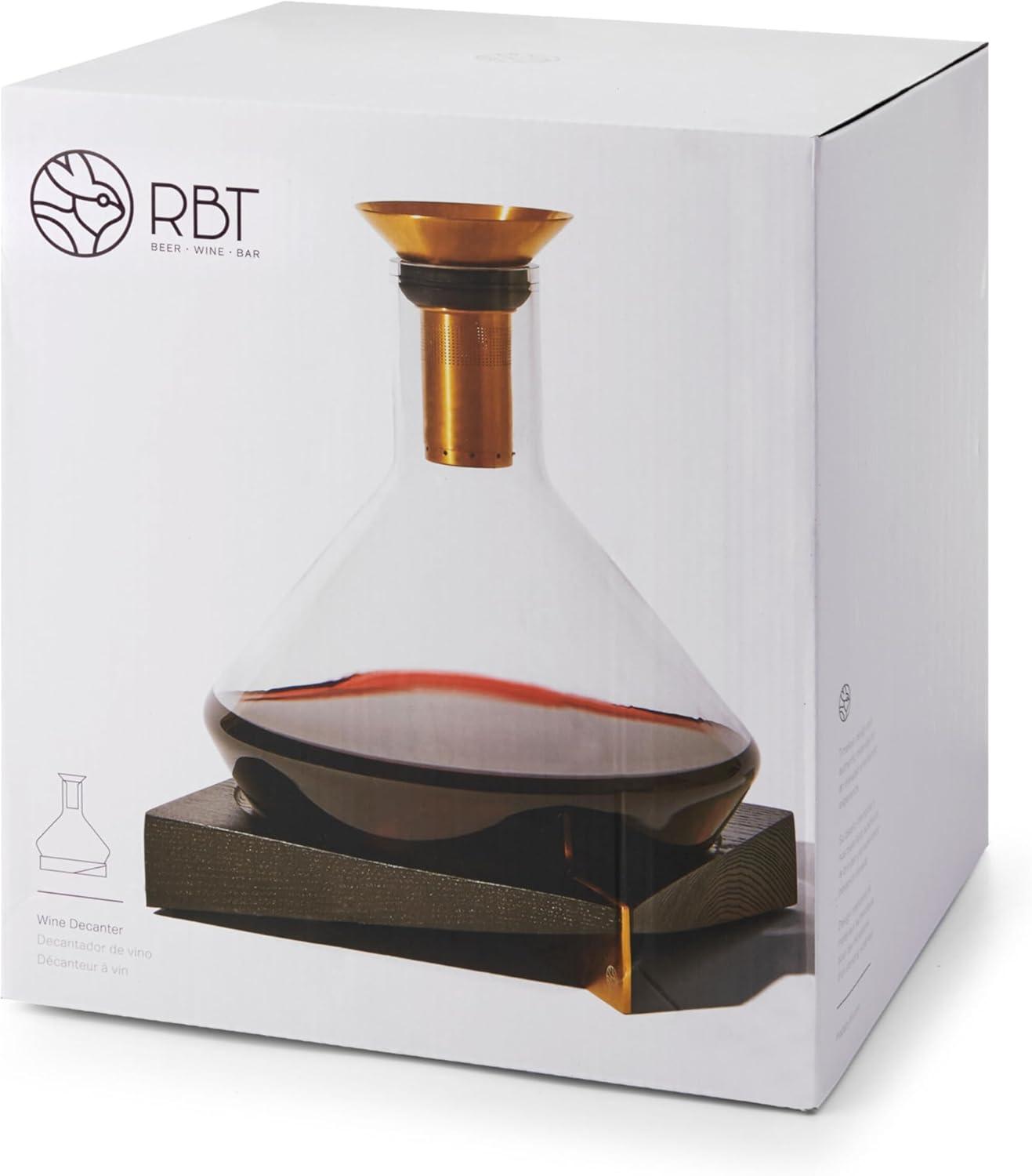 RBT RBT Wine Decanter With Sediment Strainer And Aerator, Enhance Flavor And Clarity