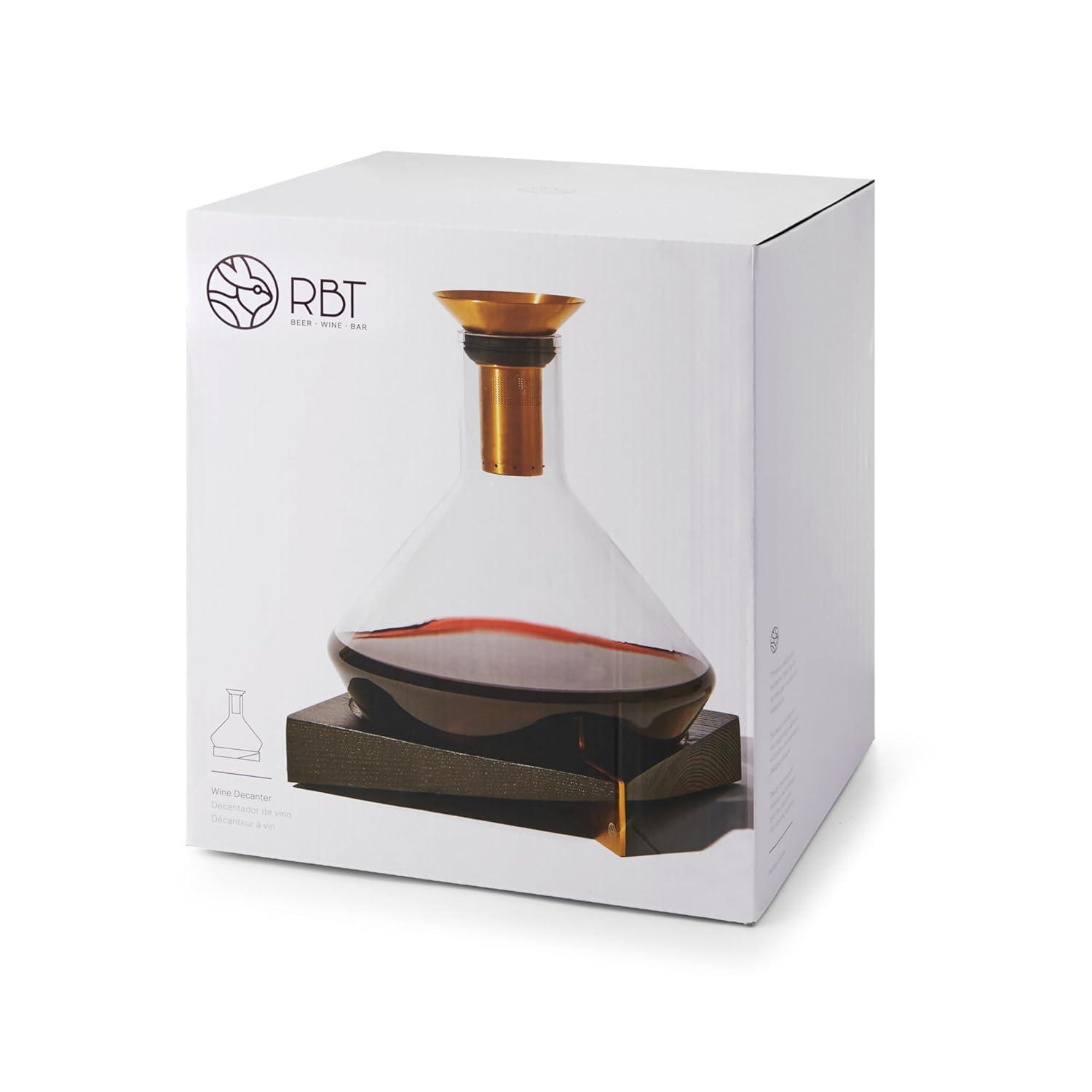RBT RBT Wine Decanter With Sediment Strainer And Aerator, Enhance Flavor And Clarity
