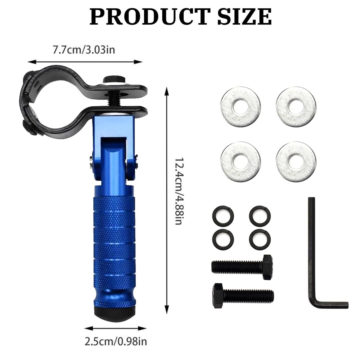 XINGWU M8 Motorcycle Foot Pegs 90 Degree Foldable Footpegs CNC Anti-Skid Footrest Universal for Yamaha Honda Suzuki Aprilia Electric Car Motorbike Mini Bike Dirt Pit Bike Passenger Pedal (Black)