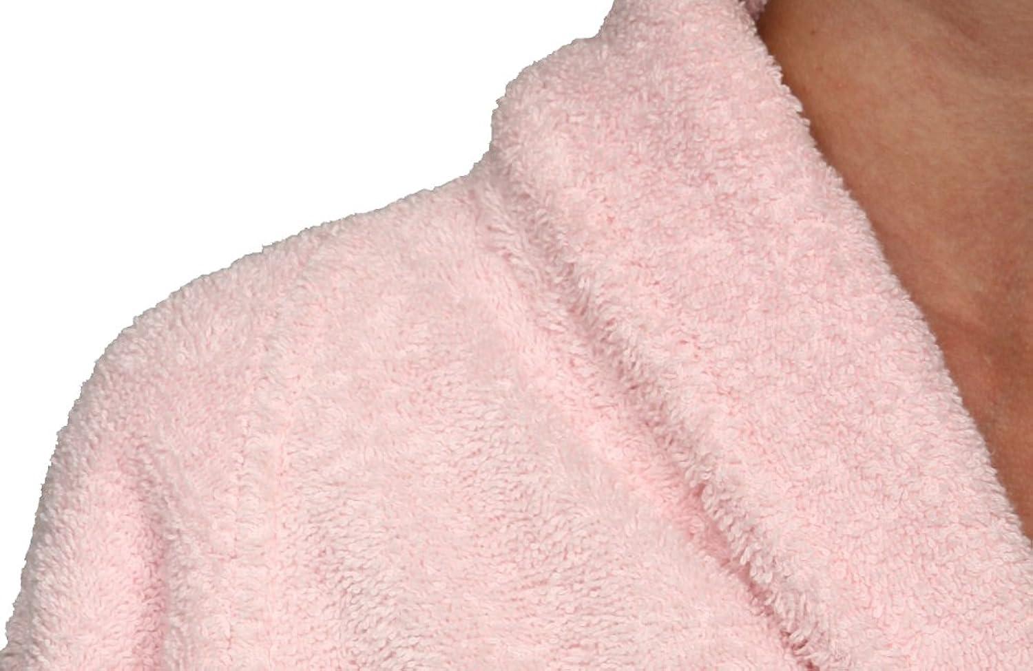 Superior Cotton Terry Adult Unisex Soft Lightweight Bathrobe, Extra-Large, Pink