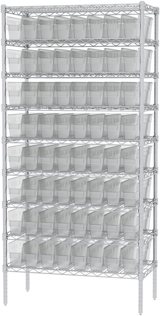 Clear Plastic 18-Inch Nesting Storage Bin with Label Holder