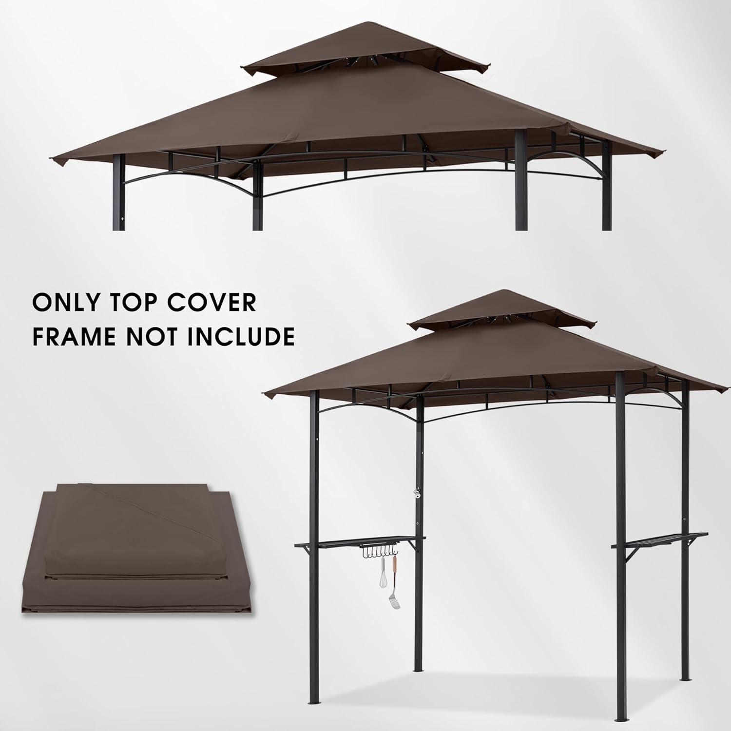 Brown Polyester Replacement Canopy for Grill Gazebo