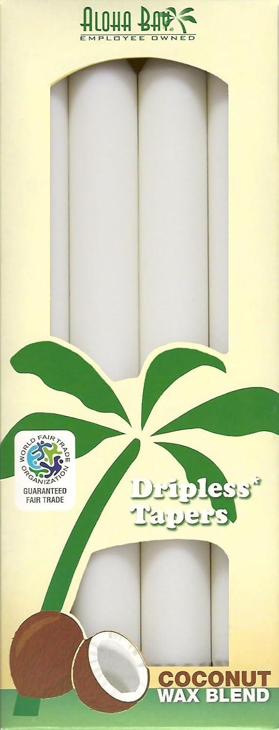 Aloha Bay White Unscented Palm Taper Candles - 4 ct