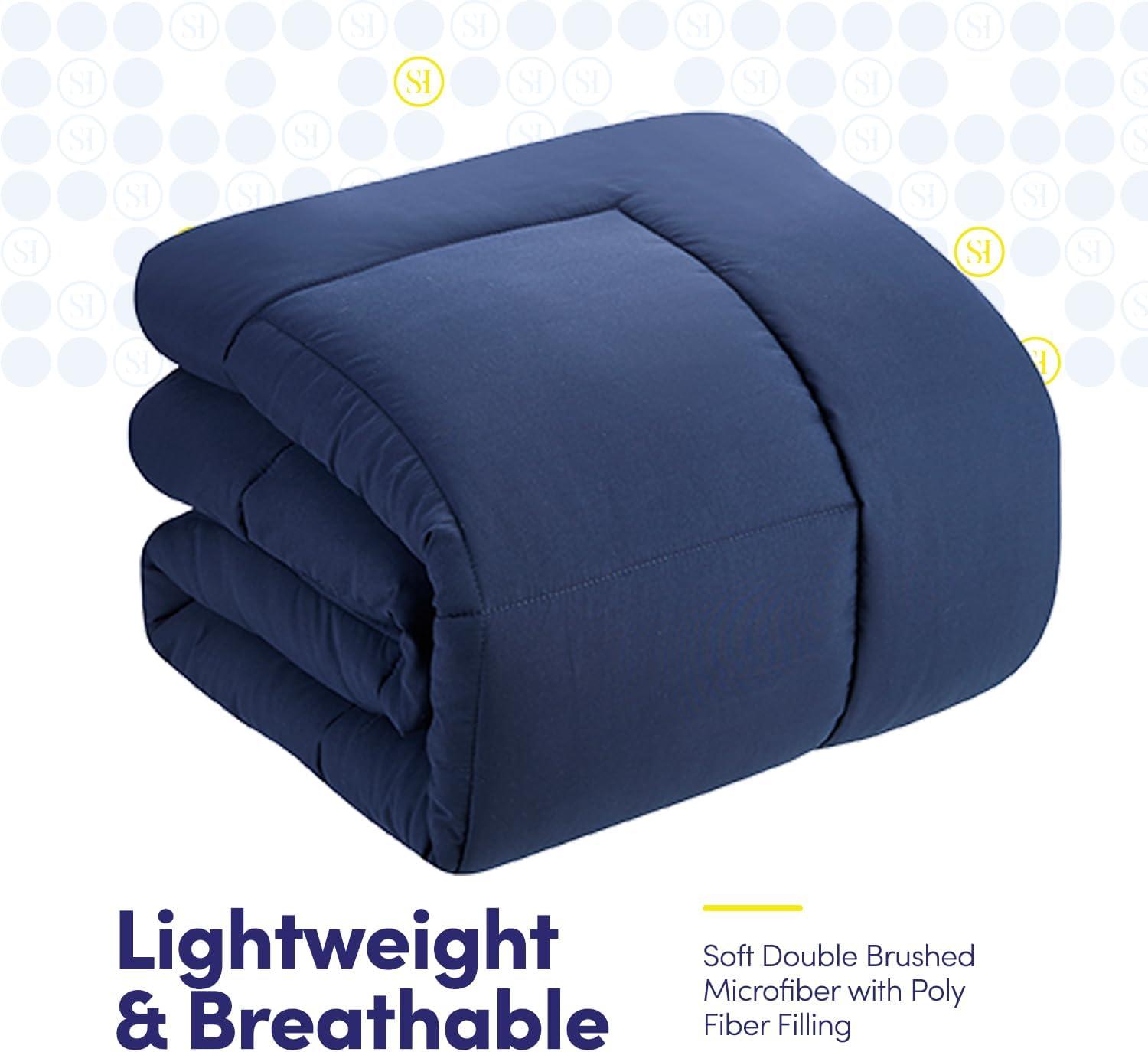 Sweet Home Collection All Season Bed-in-A-Bag 5pc/7pc Solid Color Comforter & Sheet Set Ultra Soft Bedding by Sweet Home Collection