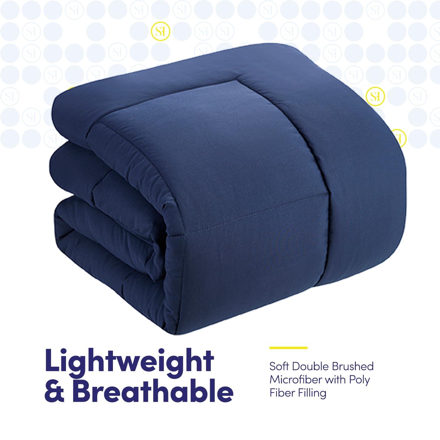 Sweet Home Collection All Season Bed-in-A-Bag 5pc/7pc Solid Color Comforter & Sheet Set Ultra Soft Bedding by Sweet Home Collection