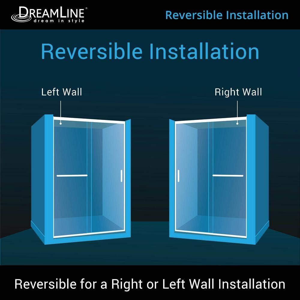 Infinity-Z 44-48" W x 72" H Single Sliding Semi-Frameless Shower Door