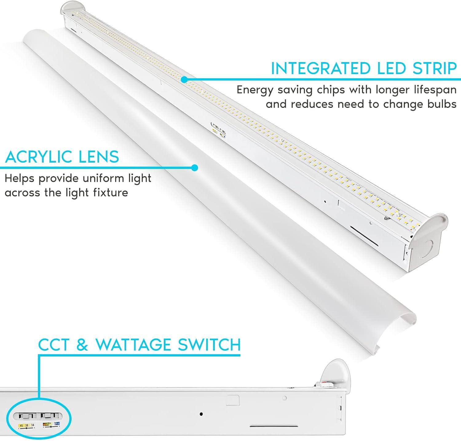 Luxrite 4' Selectable CCT Linear LED Shop Light