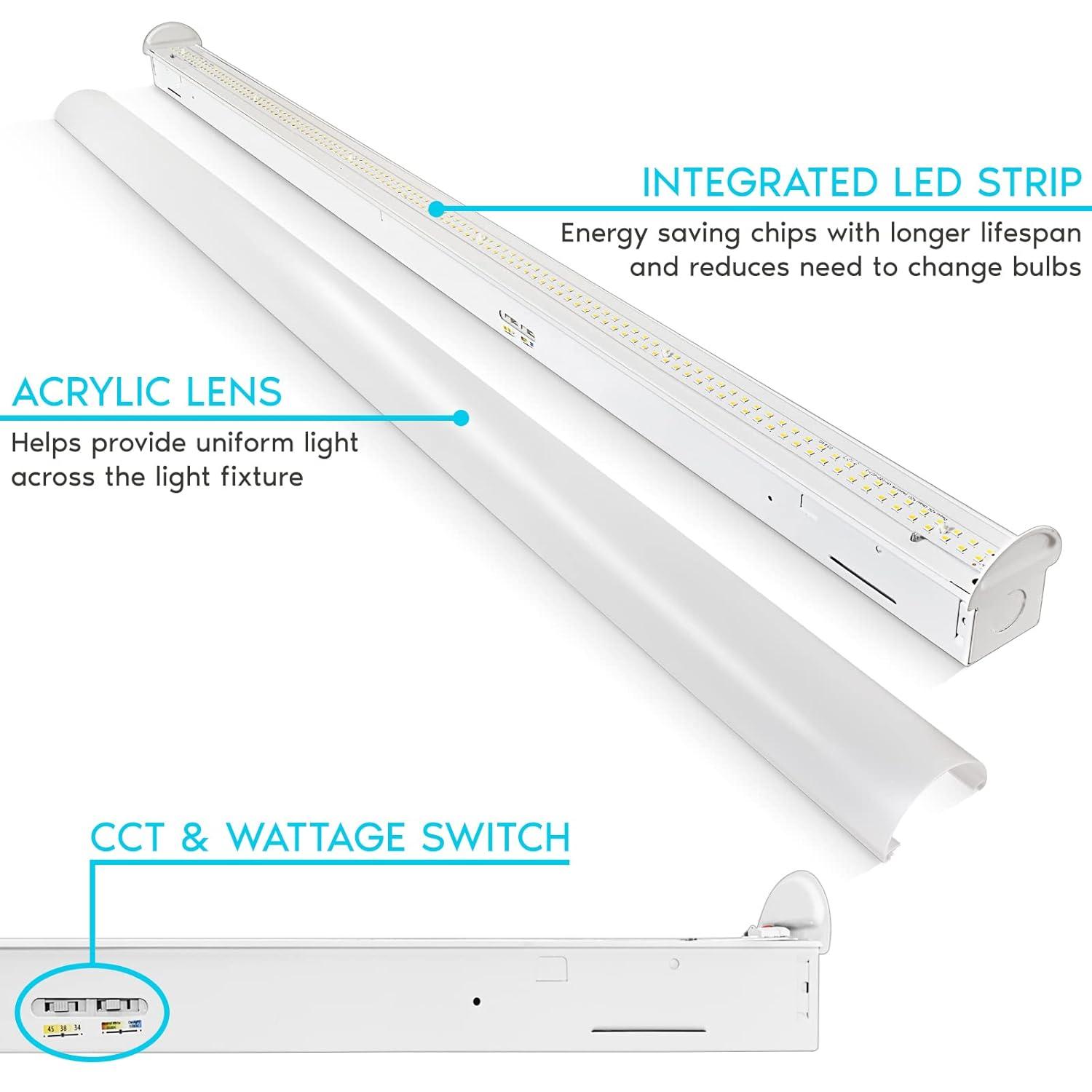 Luxrite 4' Selectable CCT Linear LED Shop Light