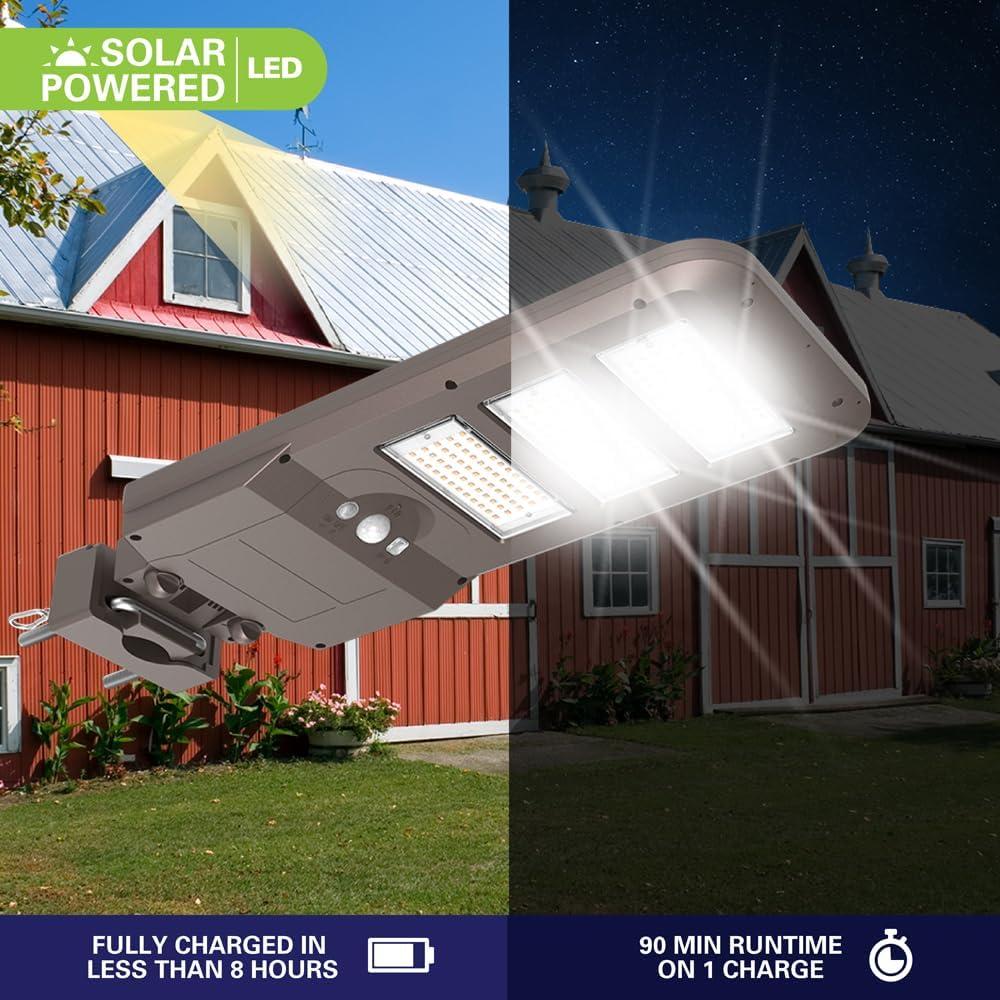 1 - Head LED Solar Powered Dusk to Dawn Outdoor Security Area Light with Motion Sensor