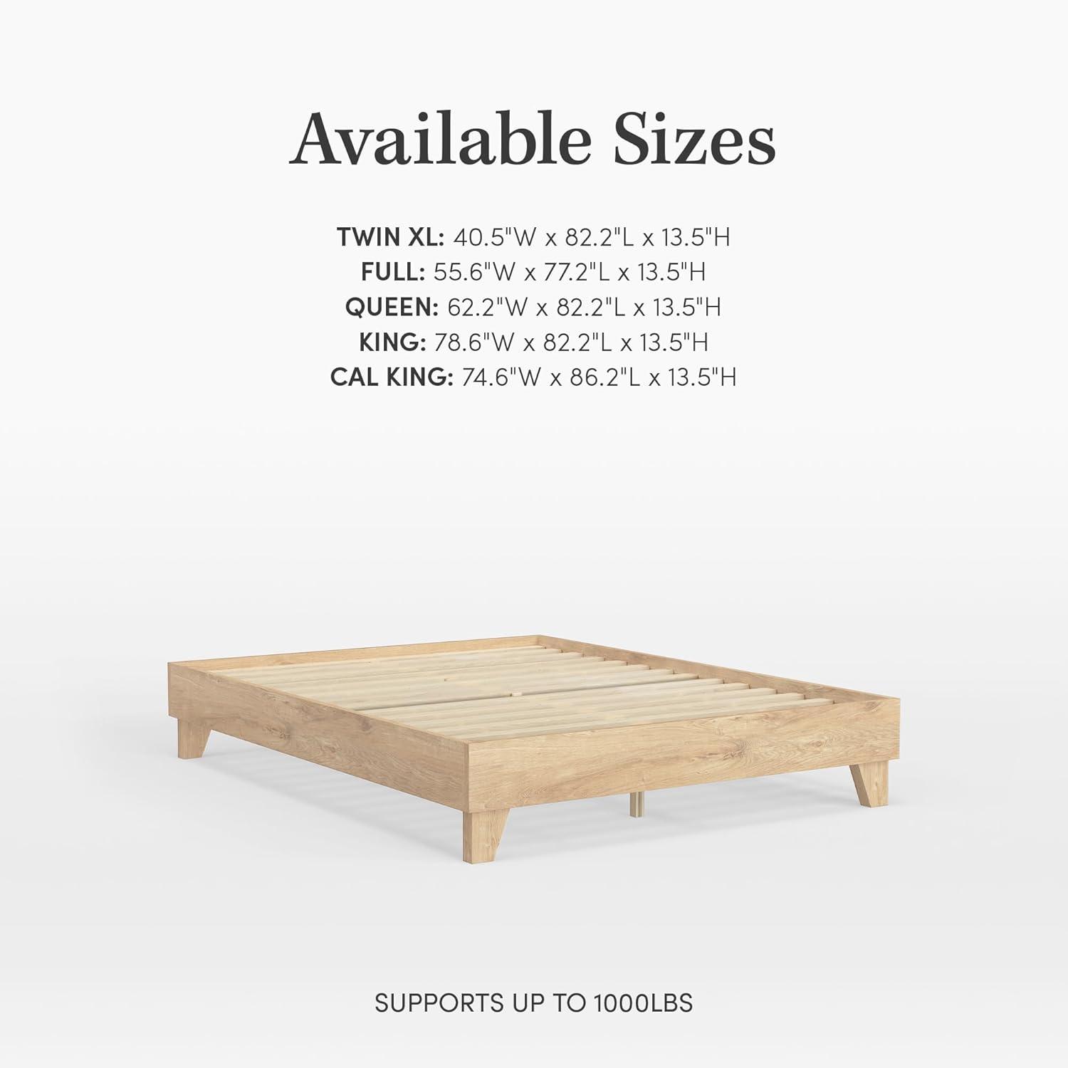 eLuxury Wooden Platform Bed Frame