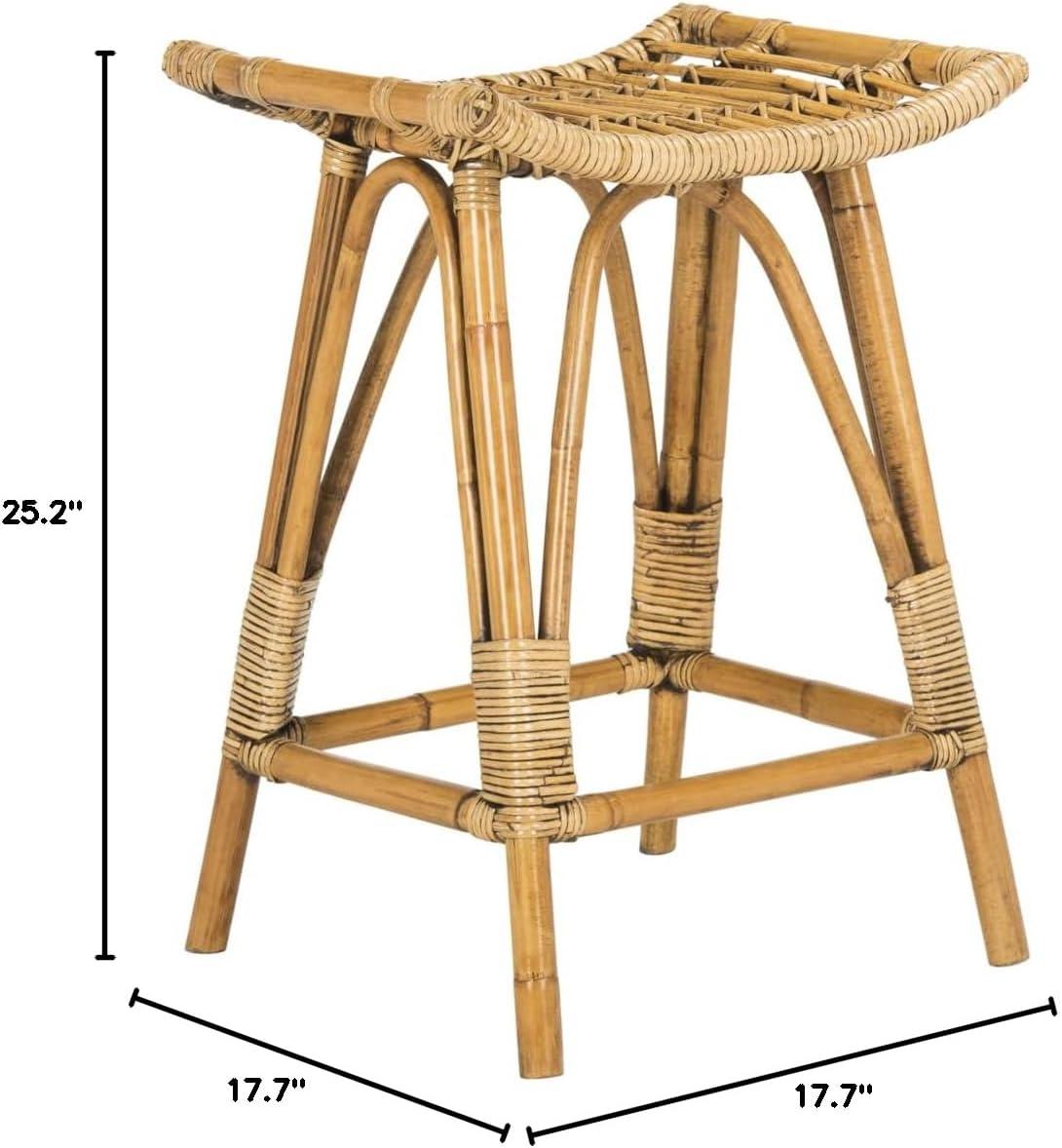 Leda Rattan Counter Stool  - Safavieh