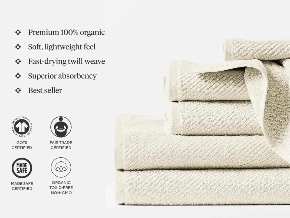 Coyuchi 100% Cotton Terrycloth Bath Towels (Set of 6)