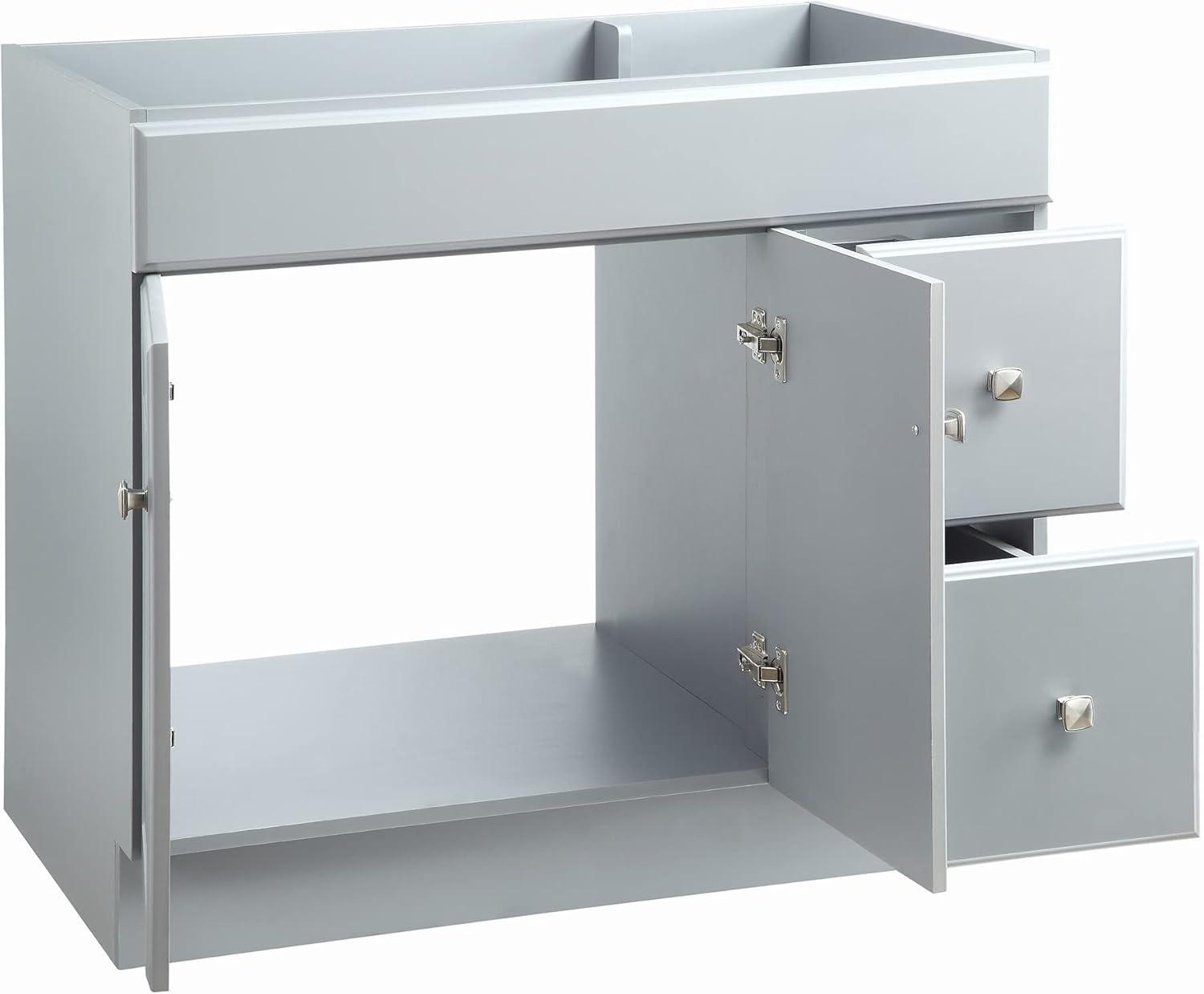 Design House Wyndham Bathroom Vanity Without Top in Gray, Unassembled, 36-Inch