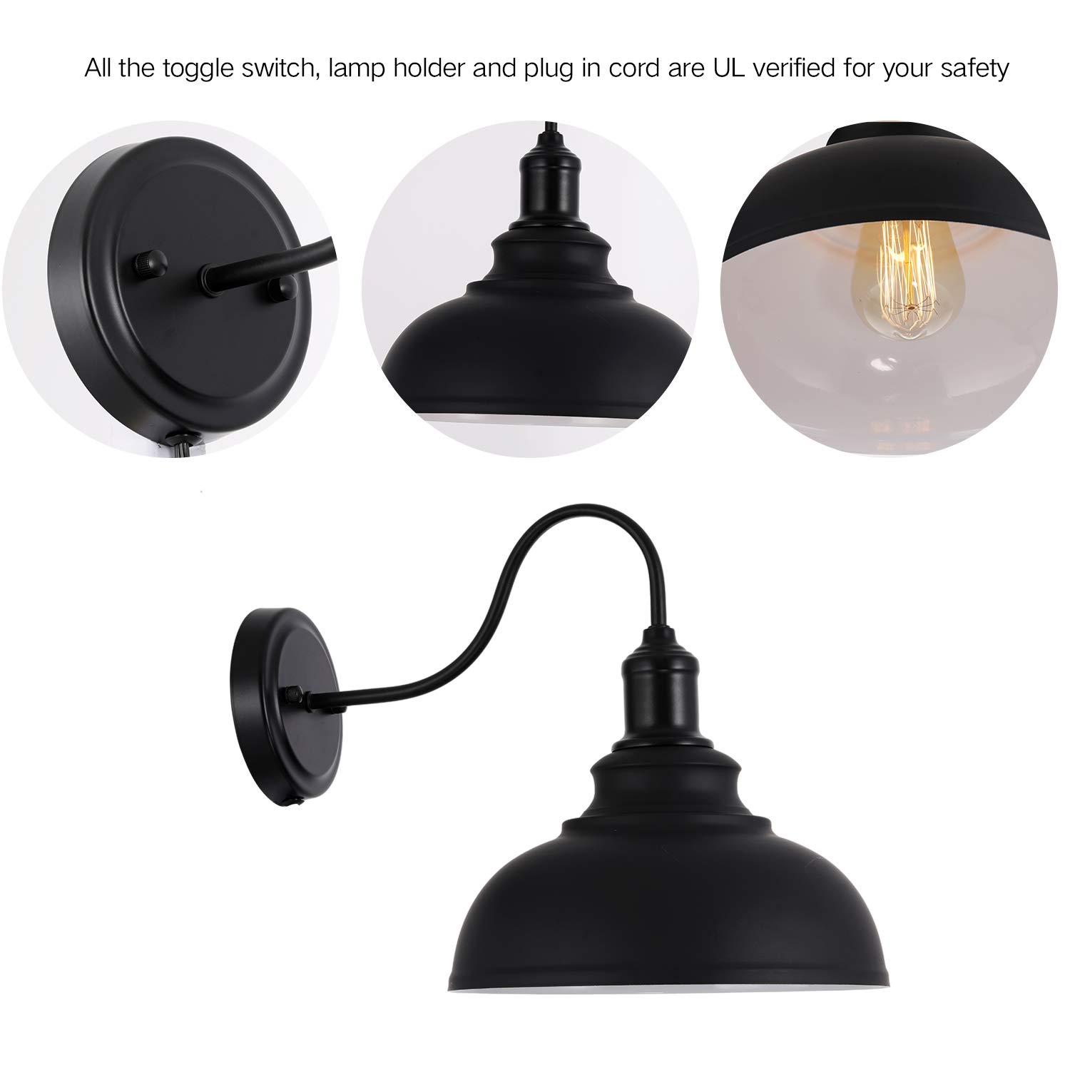Vintage Black Wireless Battery Operated Wall Sconces Set of 2, Cordless LED Wall Lights Set with Remote Control, for Bedroom, Farmhouse, Gallery - Easy Setup, 3 Color Dimmable, Adjustable Brightness