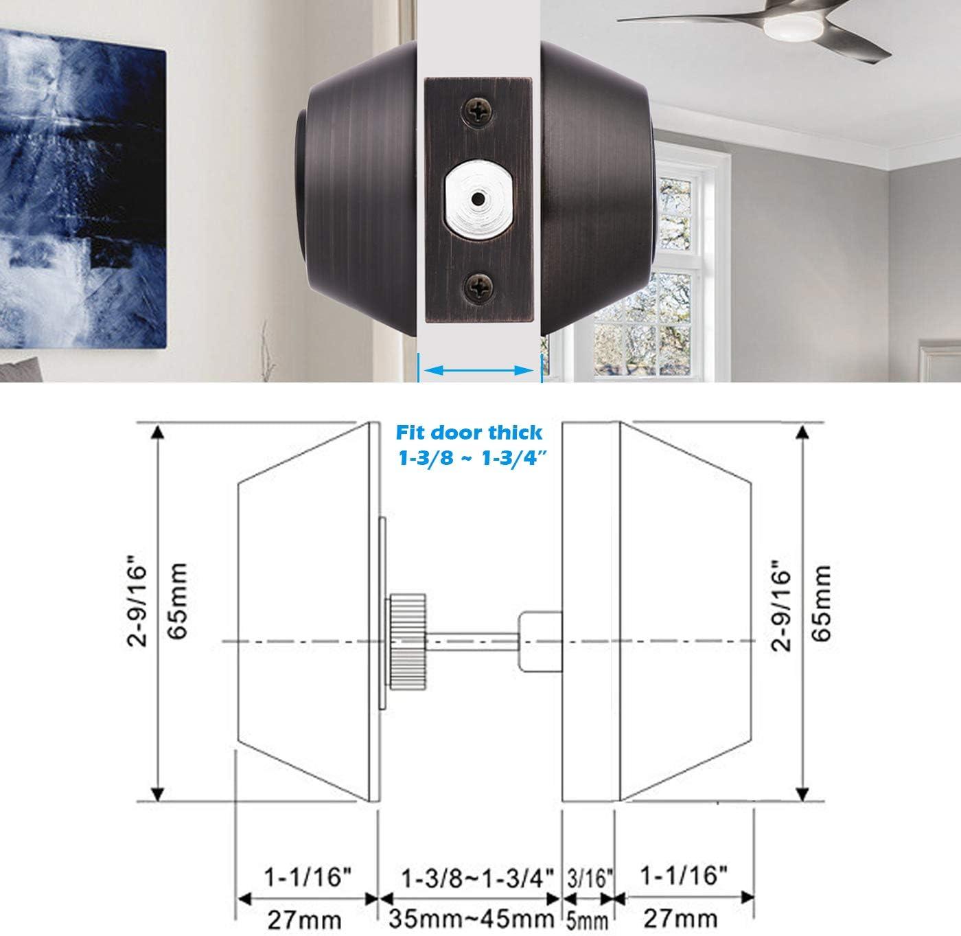 Gobrico 2 Keyed Alike Double Cylinder Deadbolts Door Locks with Same Key Oil Rubbed Bronze Finished