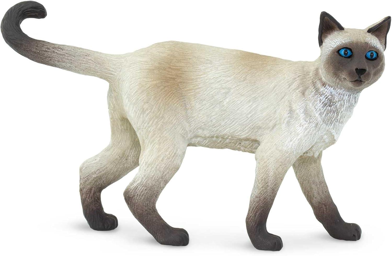 Hand-Painted Cream and Brown Siamese Cat Figurine