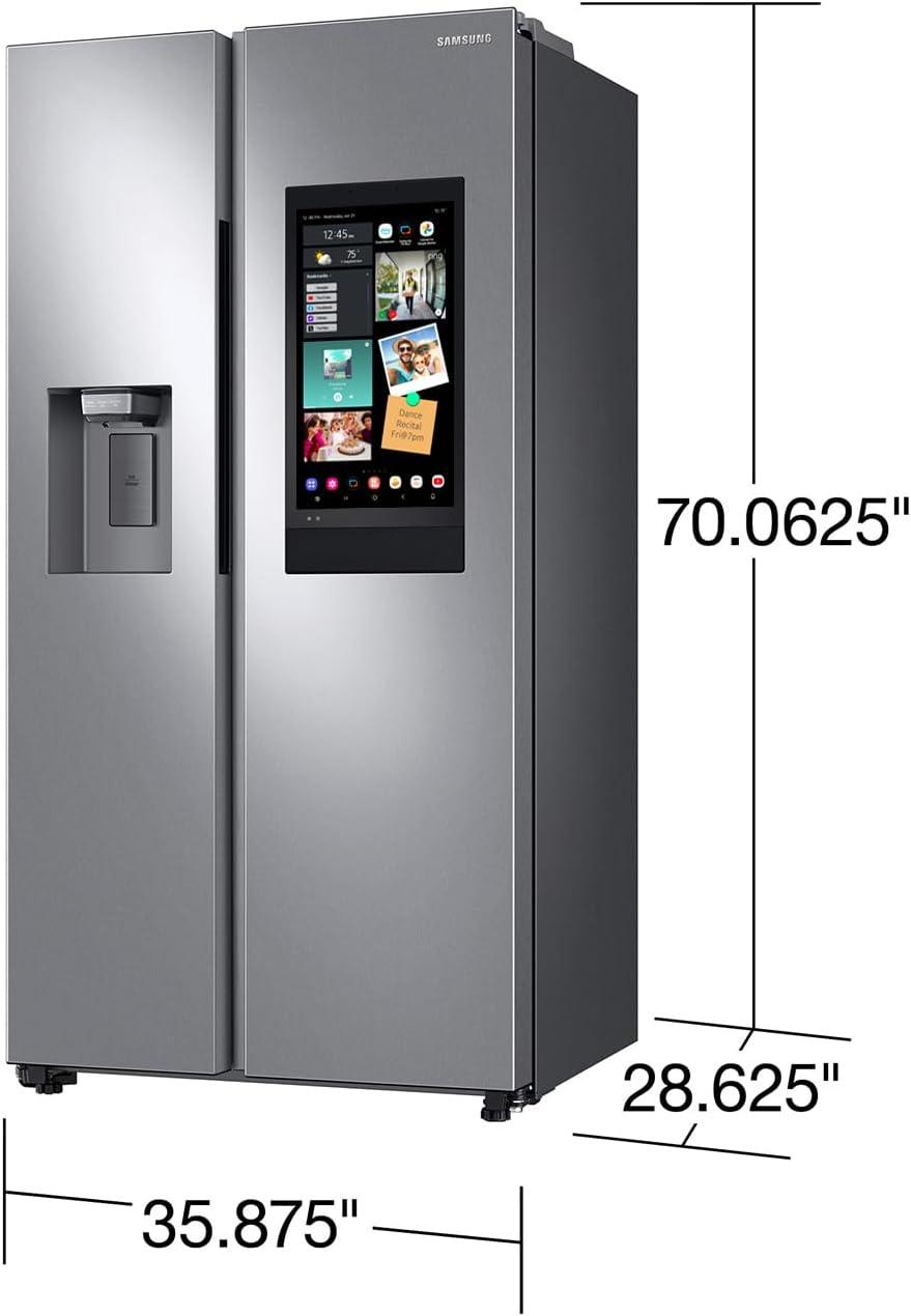 22 cu. ft. Counter Depth Side-by-Side Refrigerator with Touch Screen Family Hub