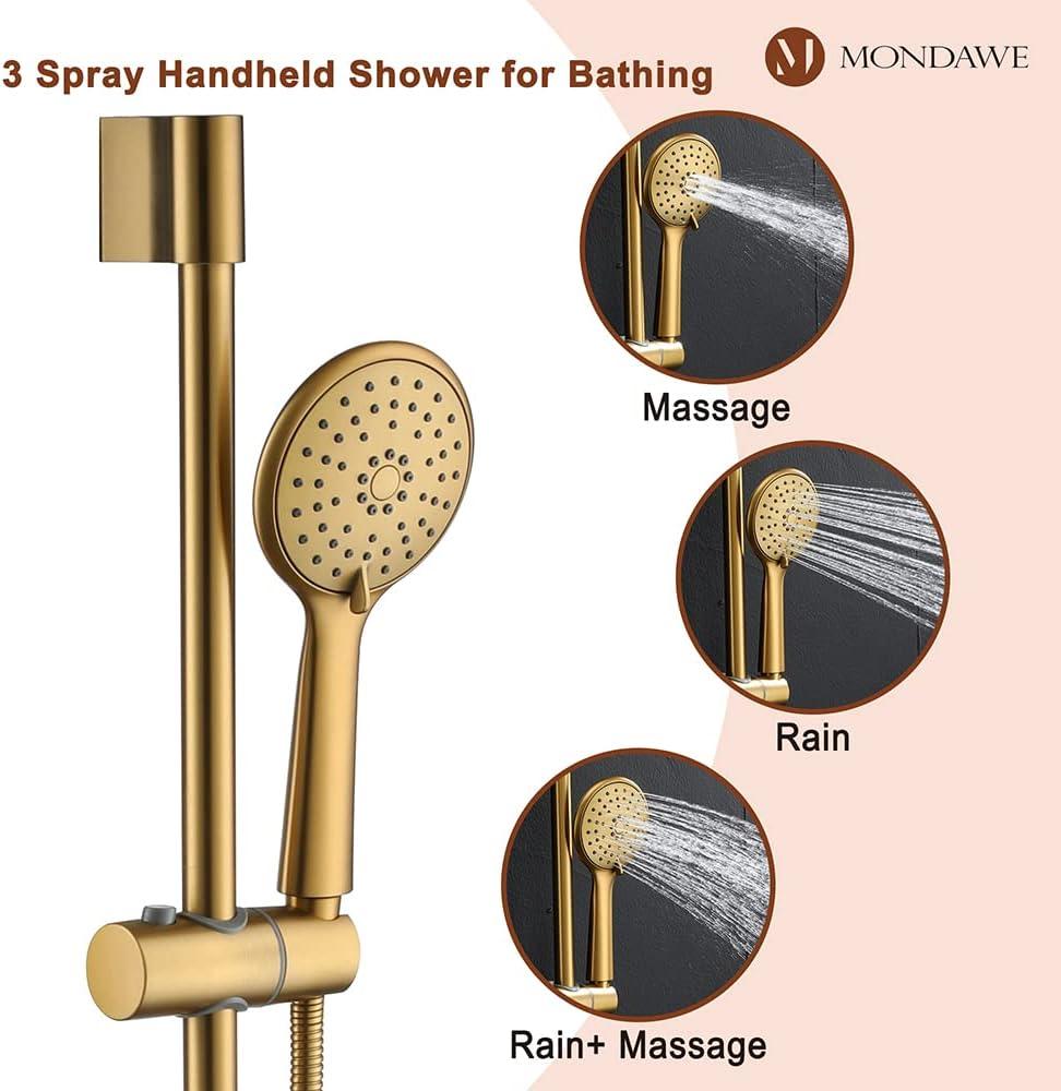 Calliope Wall Mounted 2-Function Retro Pressure-Balanced Shower System with 3 Setting Handheld