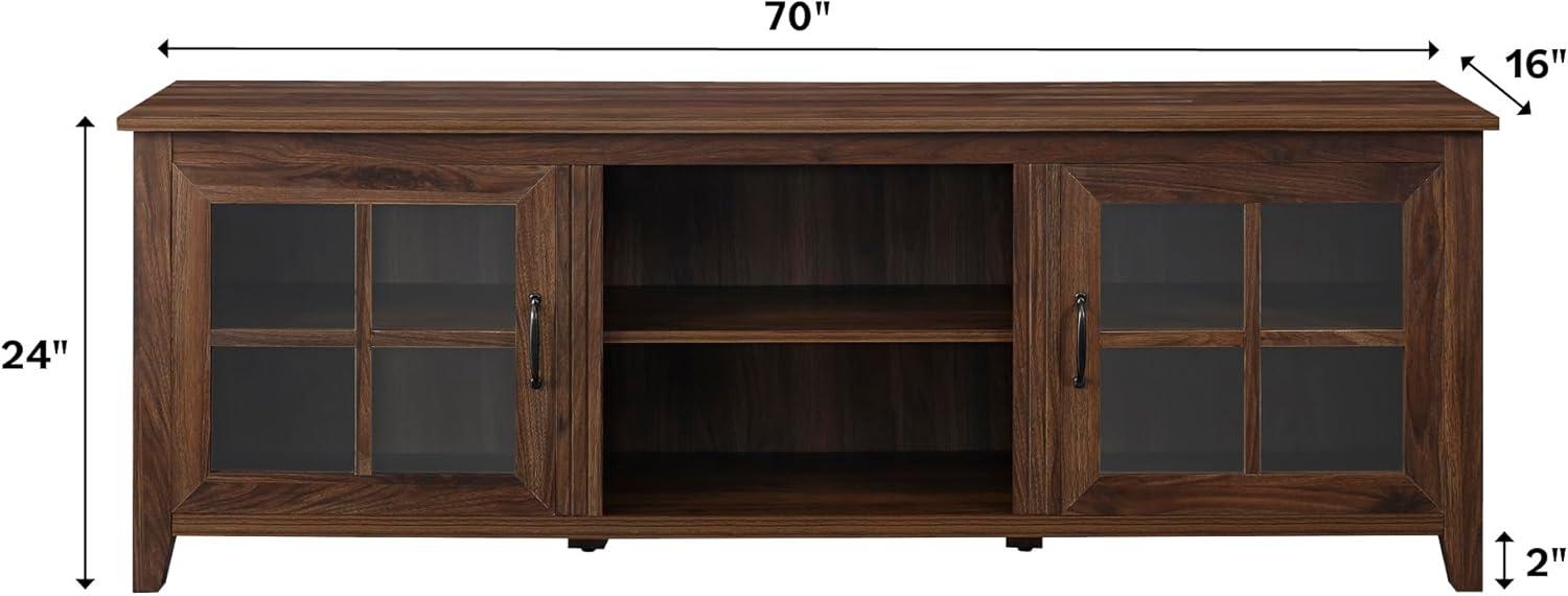 Walker Edison Modern Farmhouse TV Stand for TVs Up to 78", Dark Walnut