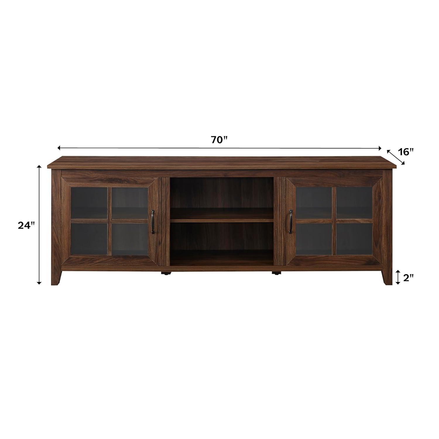 Walker Edison Modern Farmhouse TV Stand for TVs Up to 78", Dark Walnut