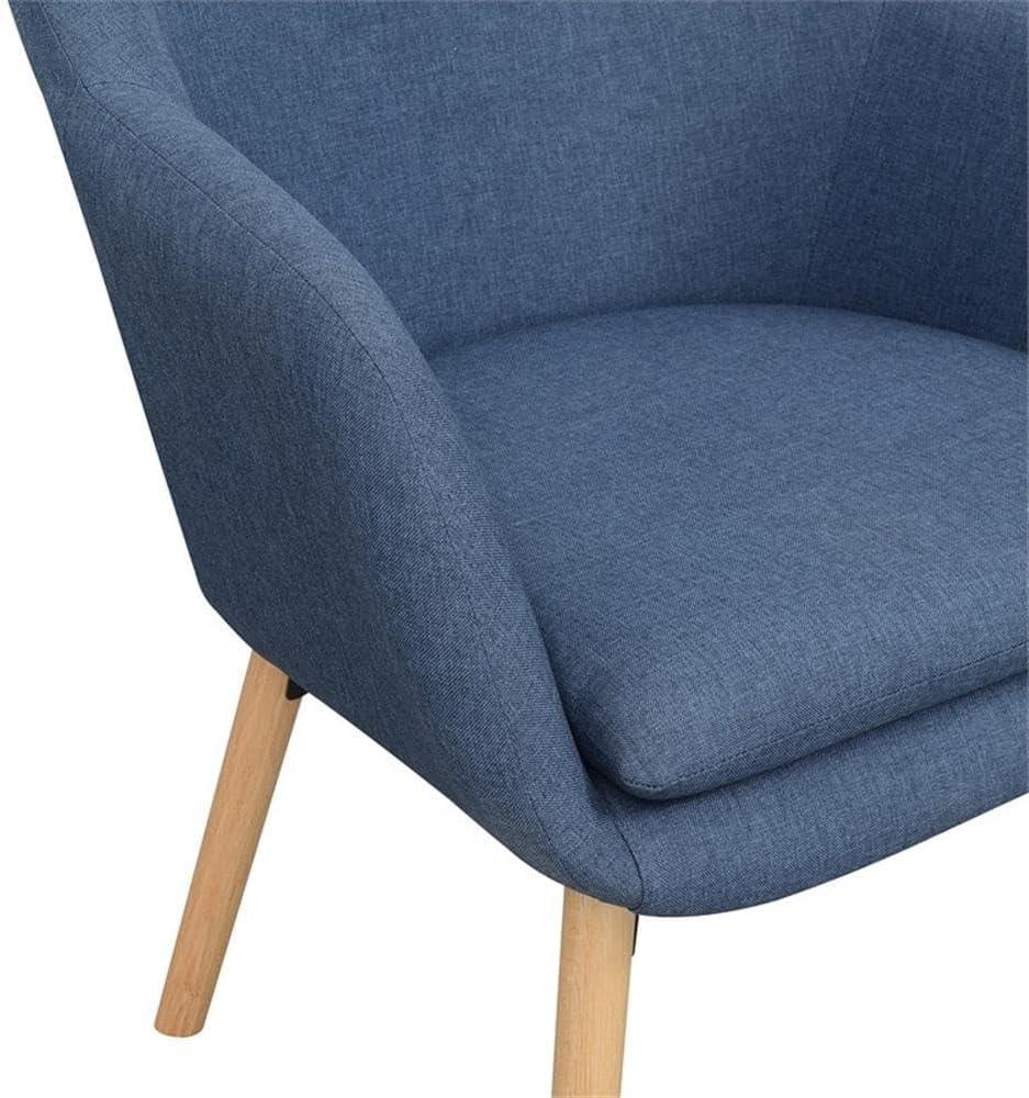 Convenience Concepts Take a Seat Charlotte Wingback Upholstered Accent Armchair, Denim Blue Fabric