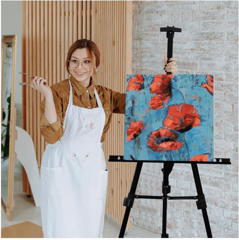 RRFTOK Art Painting Display Easel Stand,72Inches Portable Adjustable Metal Tripod with Artist Easels for Canvases Height from 22-72”for Table-Top/Floor Paint and Displaying,Black