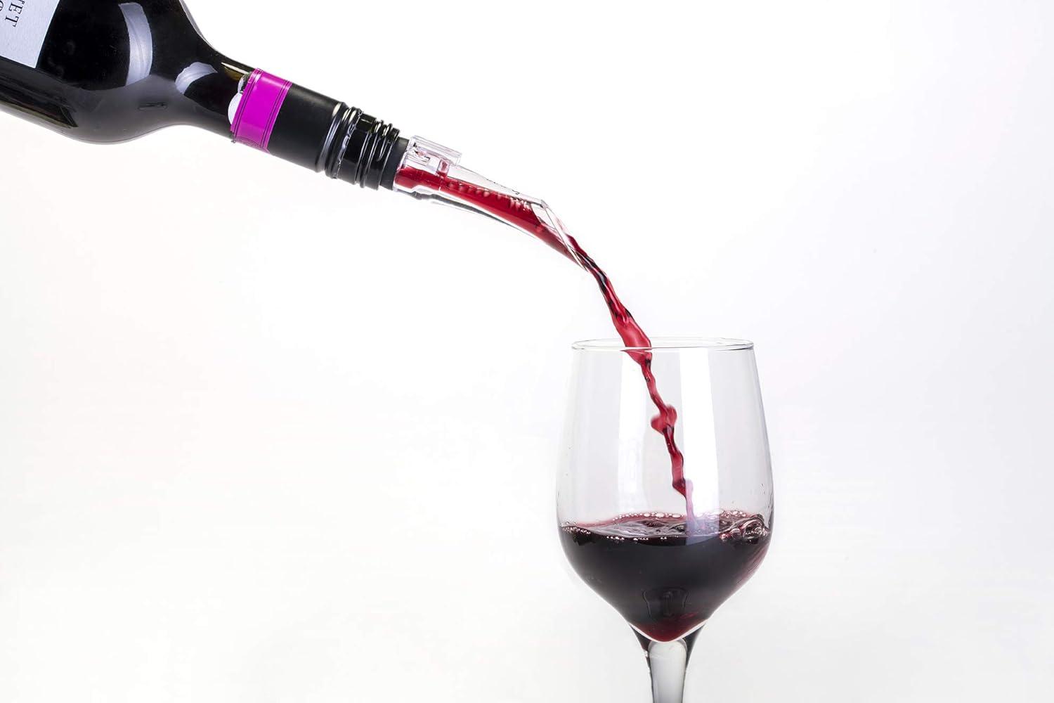 Compact Black Dual Chamber Wine Aerator with Lid