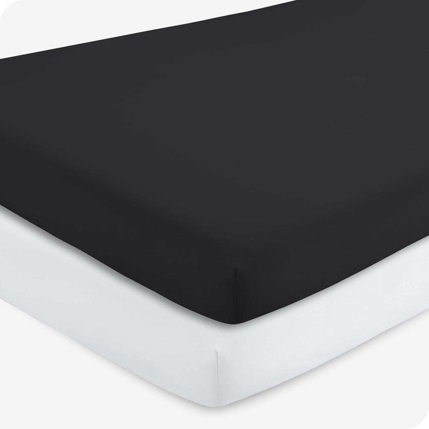 Bare Home 2 Pack Fitted Sheets - Premium 1800 Collection - Ultra Soft - Crib, Morning Sun/Cloud Grey