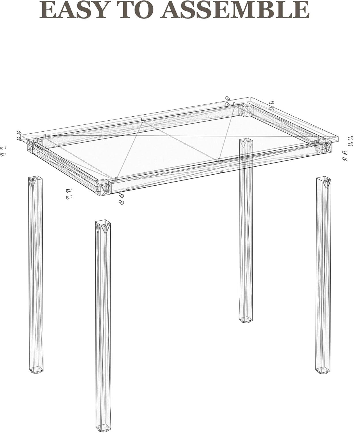 Teraves Computer Desk/Dining Table Office Desk Sturdy Writing Workstation for Home Office (39.37“, Black Oak)