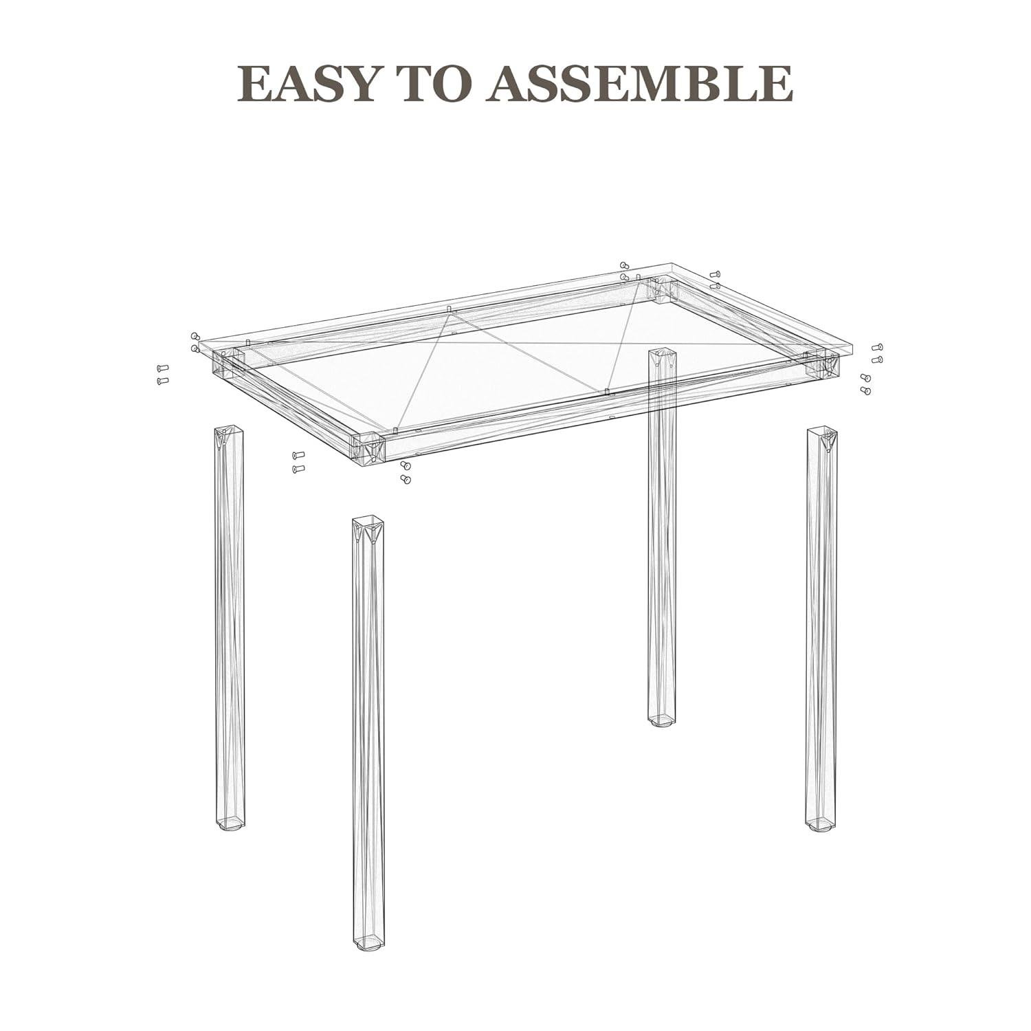 Teraves Computer Desk/Dining Table Office Desk Sturdy Writing Workstation for Home Office (39.37“, Black Oak)