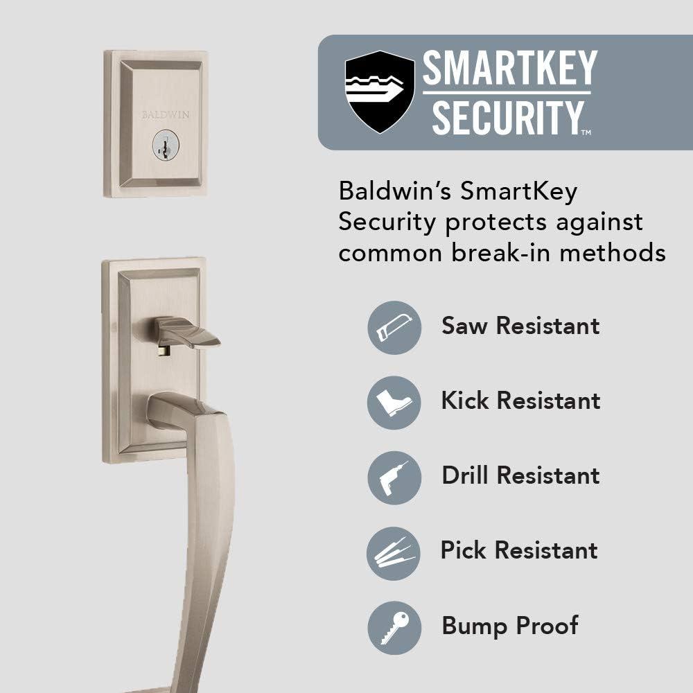 Torrey Pines Satin Nickel Single-Cylinder Deadbolt Handleset