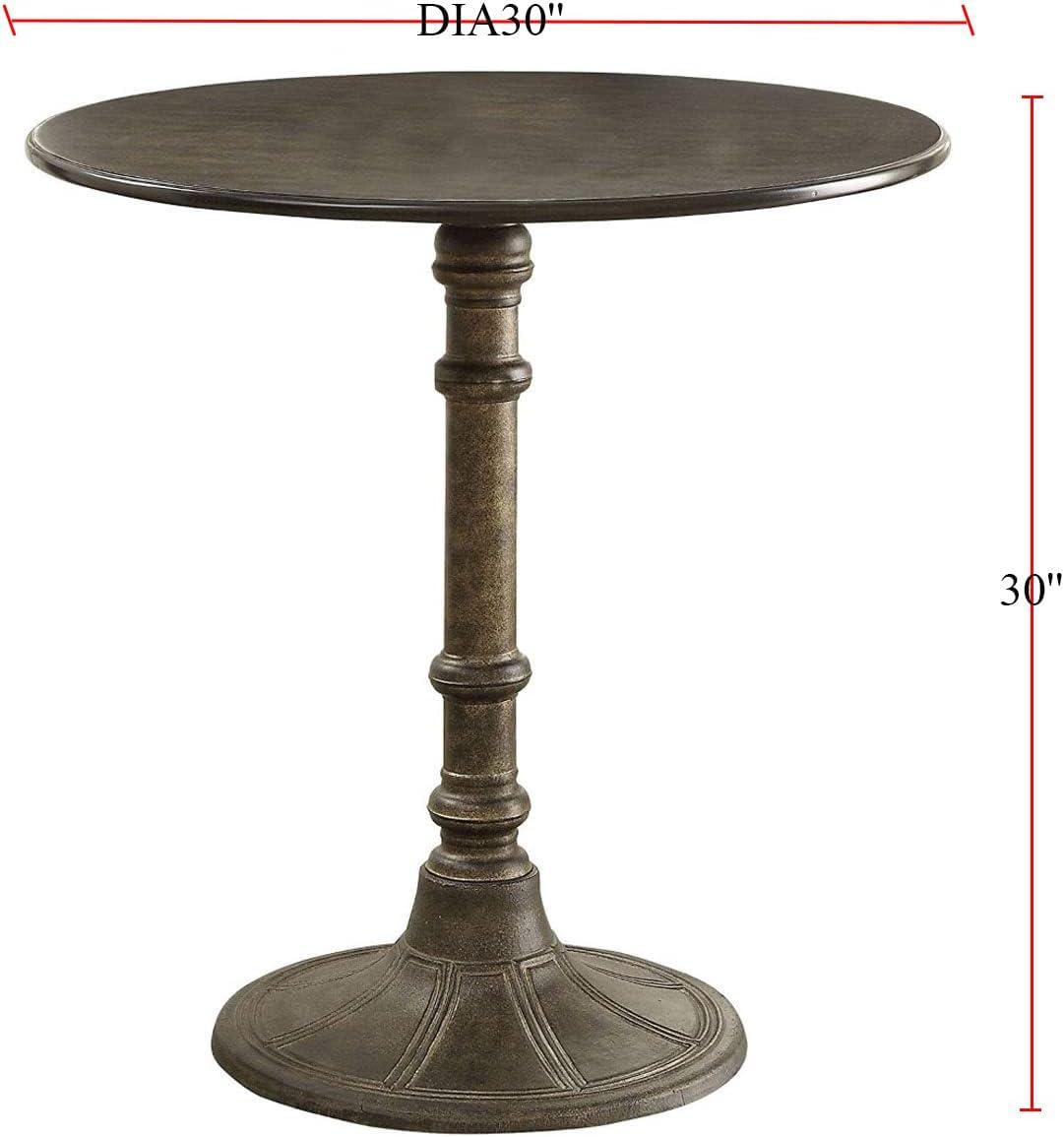 Bronze Round Industrial Dining Height Bistro Table