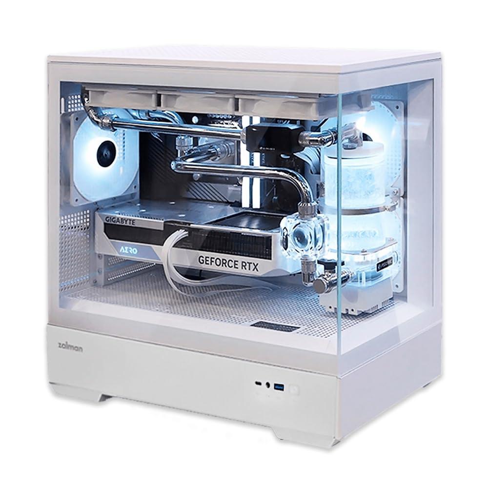 Zalman Chronix ATX Mid-Tower Gaming PC Case, Includes 3 x ARGB Fans, USB Type-C, 360mm Top & 240mm Side Radiator Support, Panoramic Tempered Glass, Cable Management, Desktop Computer Chassis, White