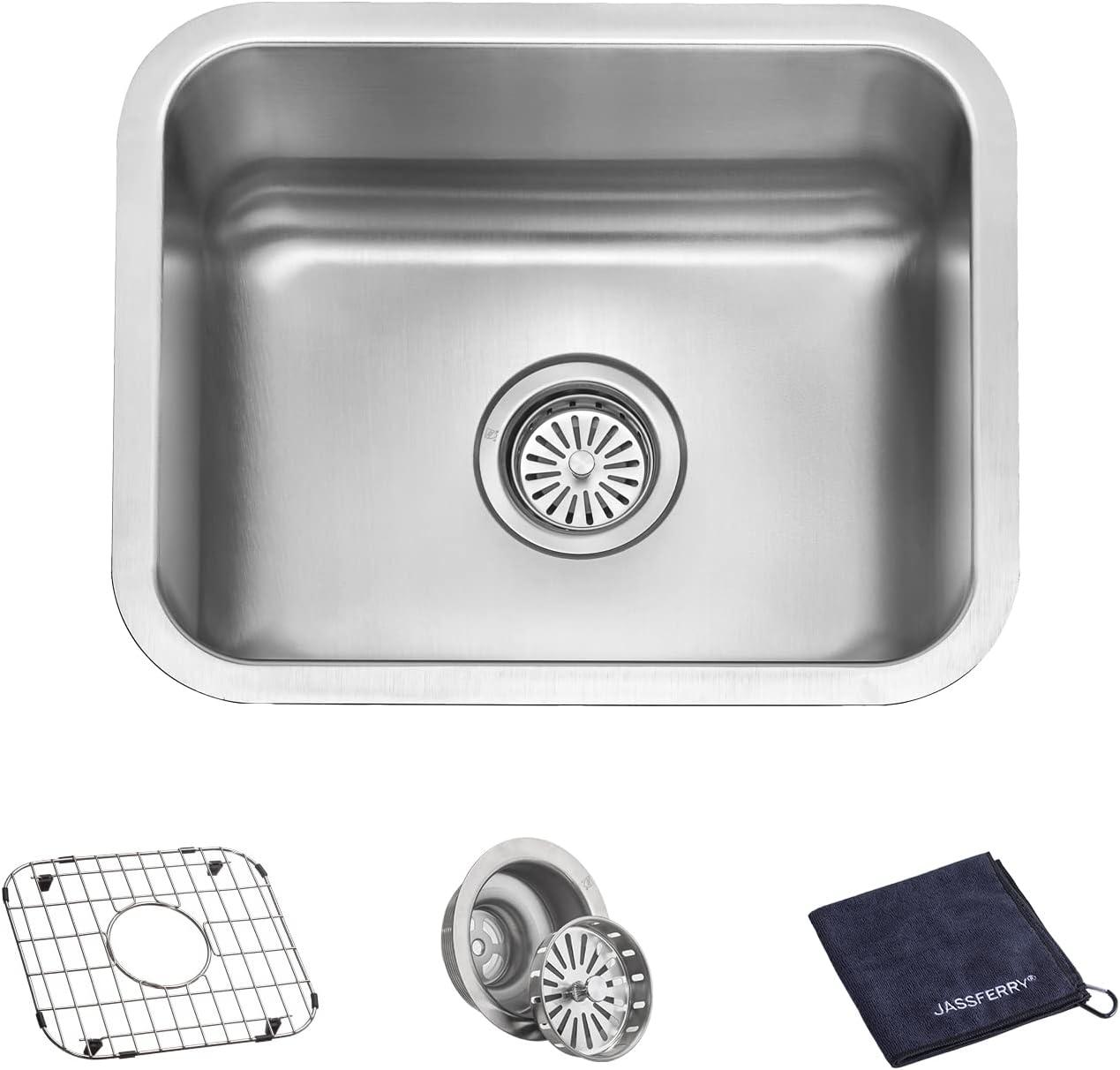 JASSFERRY Undermount Kitchen Sink Single Bowl 32 Inch, 32", 16-gauge Stainless Steel