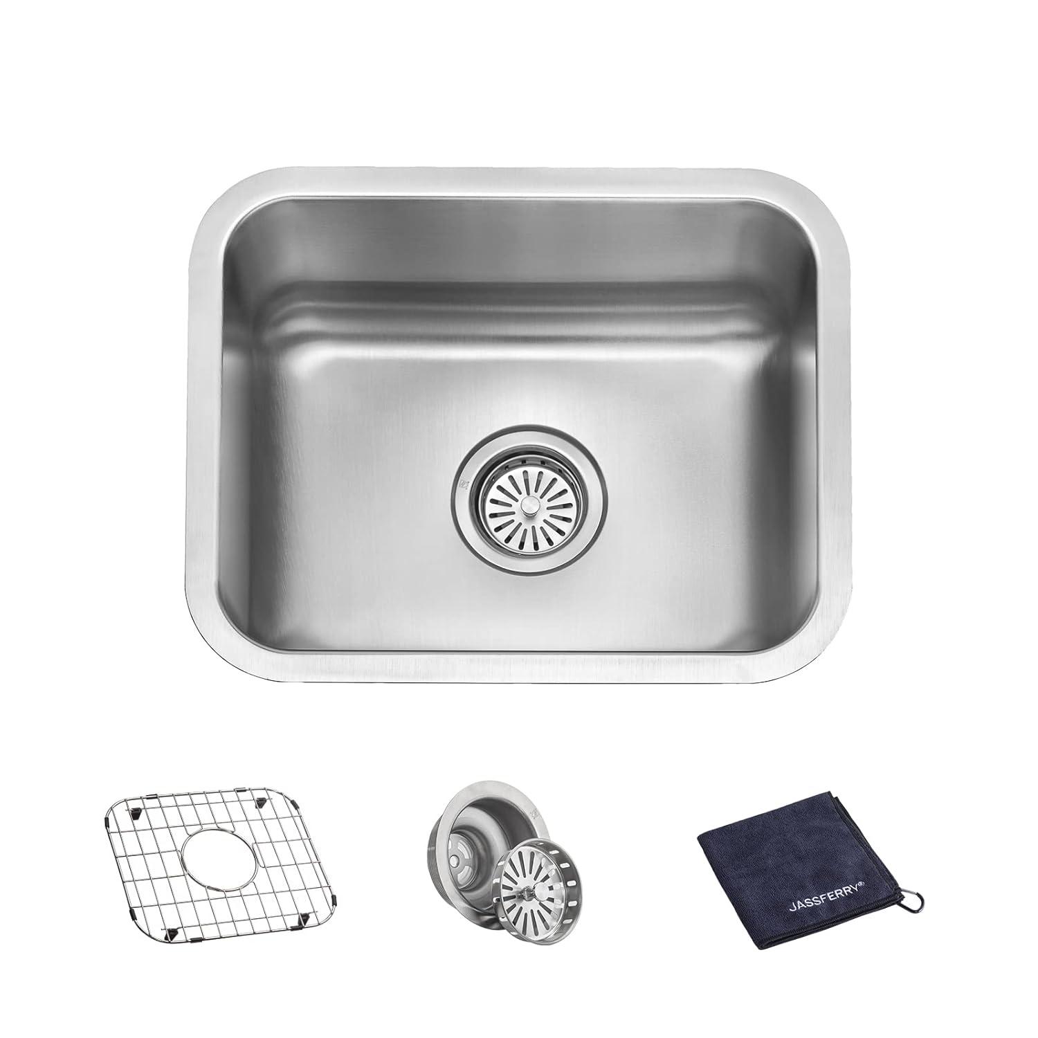 JASSFERRY Undermount Kitchen Sink Single Bowl 32 Inch, 32", 16-gauge Stainless Steel