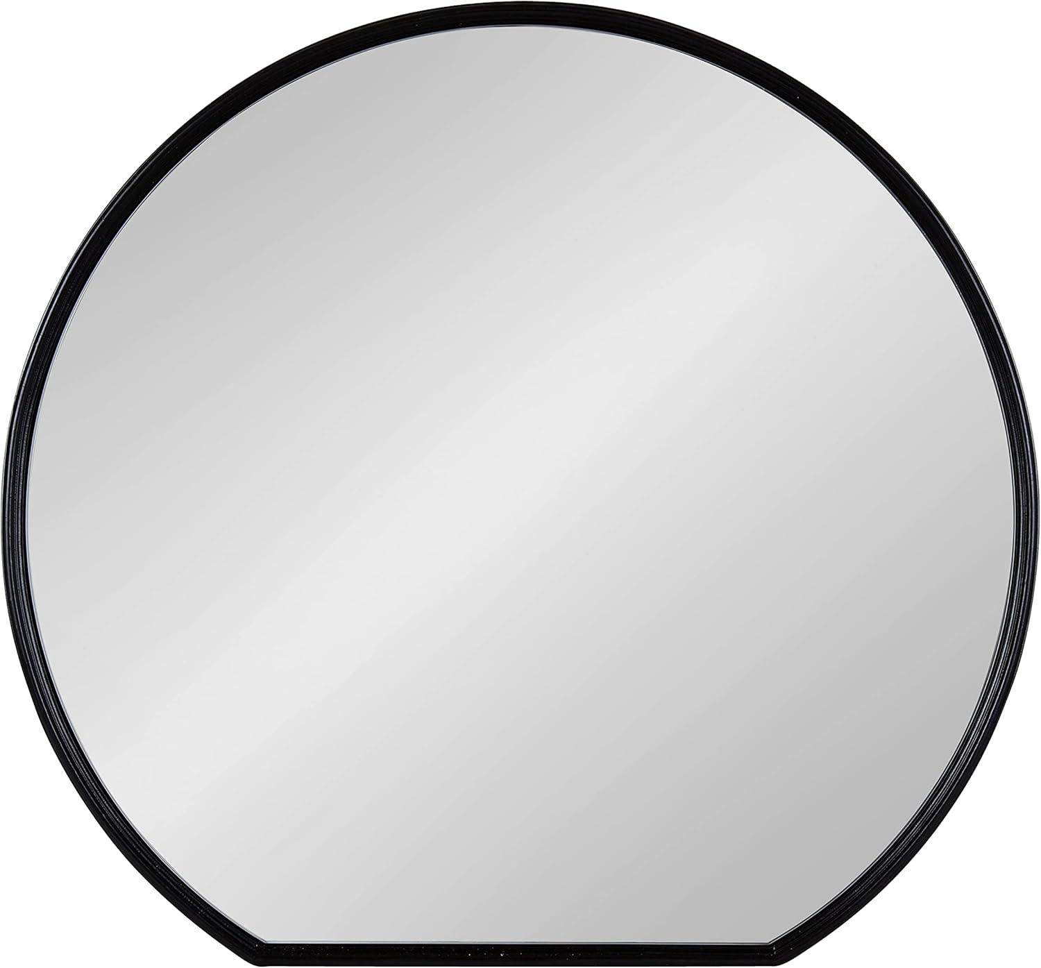 24" x 23" Caskill Flat Circle Decorative Wall Mirror Black - Kate & Laurel All Things Decor: Modern Style, MDF Frame, No Assembly Required