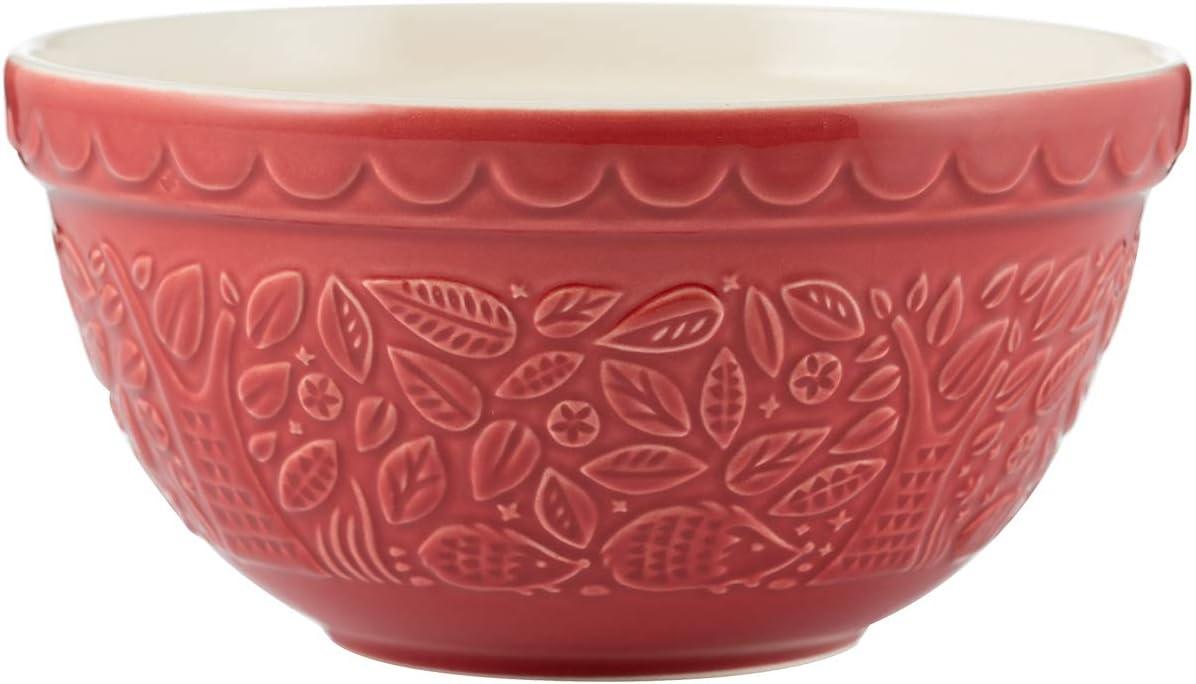 Burgundy Ceramic Hedgehog Embossed 1.25 Quart Mixing Bowl