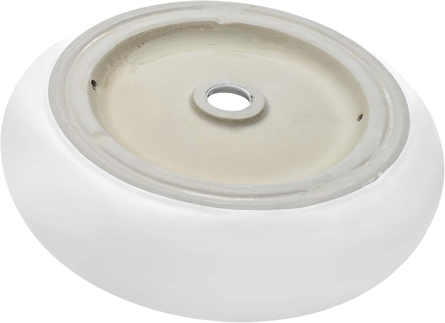 Ruvati Bathroom Vessel Sink Round White Circular Above Counter Porcelain Ceramic